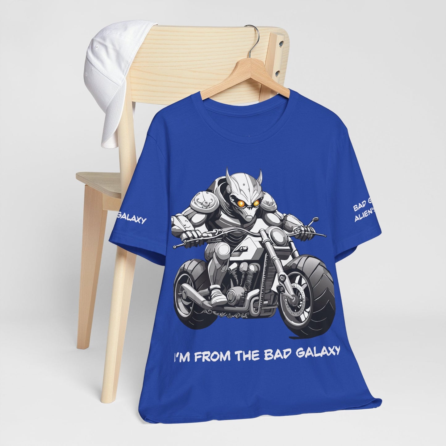 Tee Shirt With Alien From Bad Galaxy 100 Percent Cotton Lightweight Made In USA Eco Friendly Inks