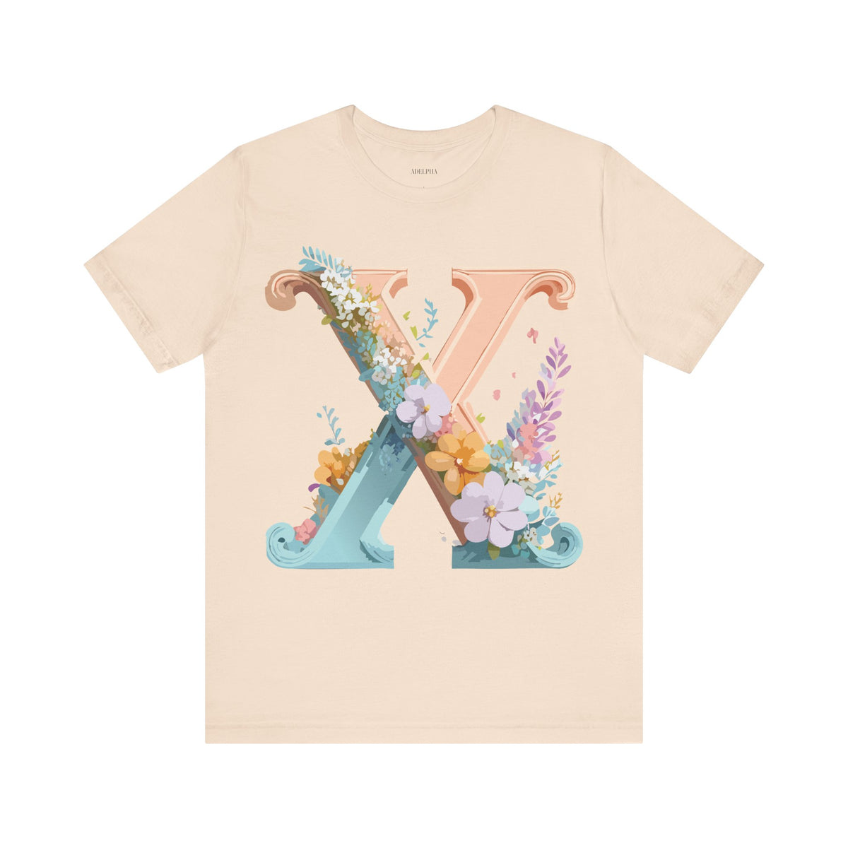 Letter X Graphic Unisex Cotton Bella+Canvas Tee with Art Letter Design
