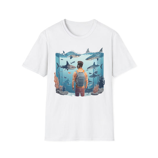 Ocean Themed Unisex Short Sleeve Tee Gildan Softstyle 64000 Ocean Inspired Art Design