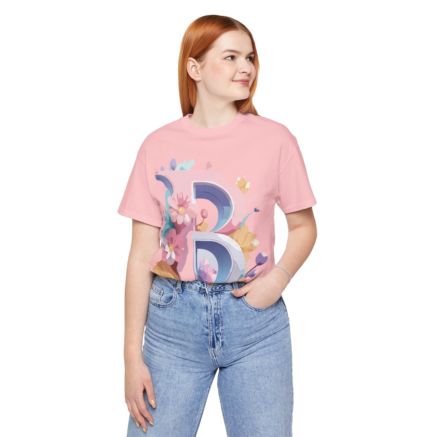 Letter B Shirt Unisex Graphic Tee By Adelpha With Vintage Inspired Artwork Short Sleeve