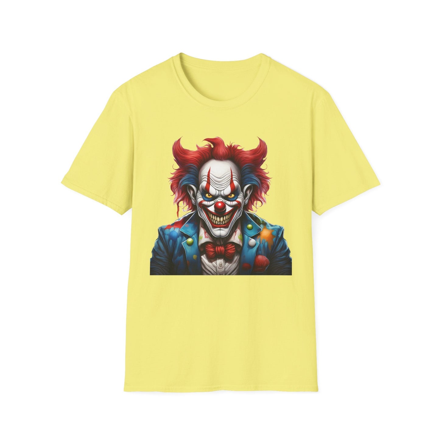 Unisex Clown Shirt With Funny Man Circus Print Tee Gildan Softstyle 64000 Classic Comfort Wear