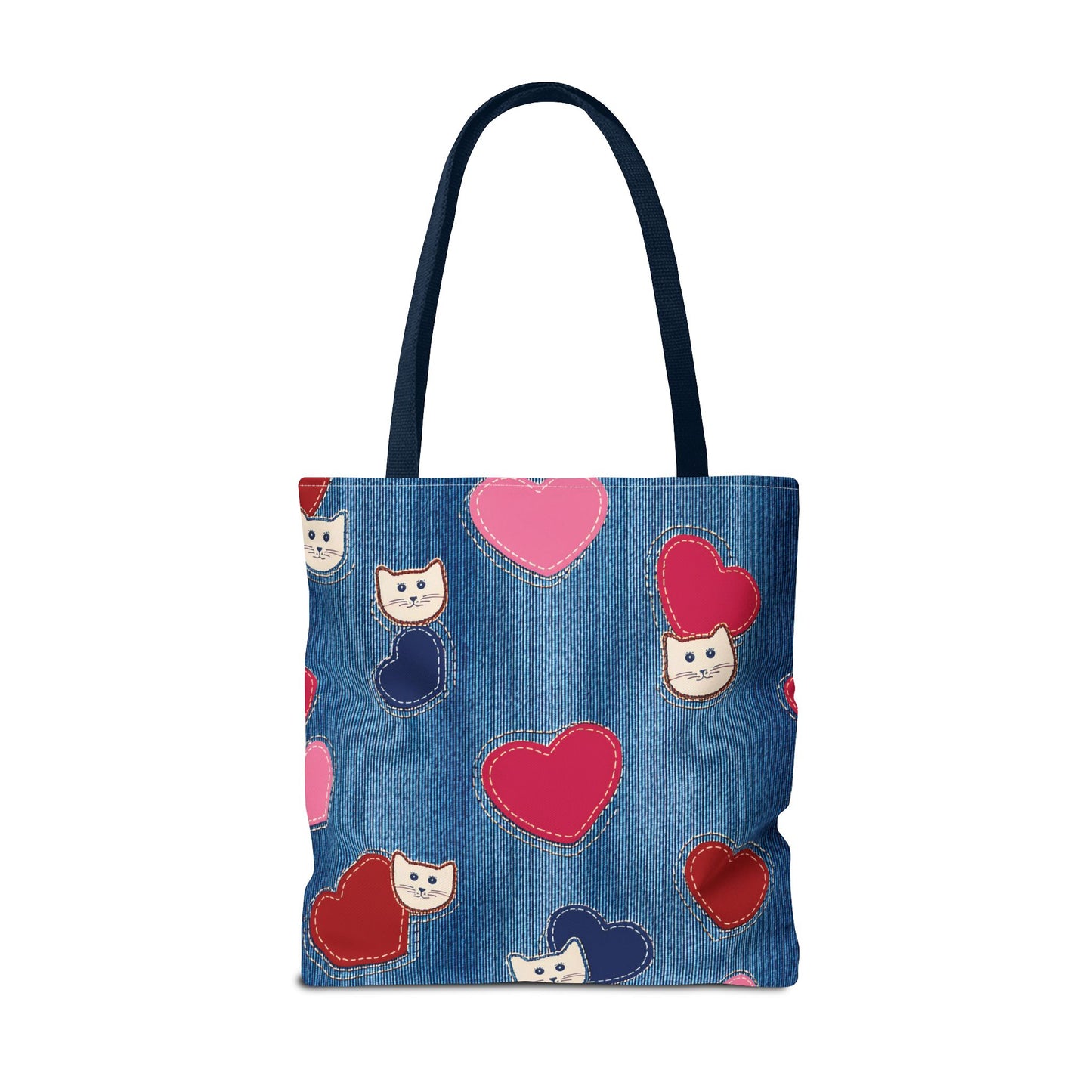 Love Day Graphic Design Denim Fabric Imitation Print Unisex Canvas Bag POLY 3 Sizes Tote Bag 201-17