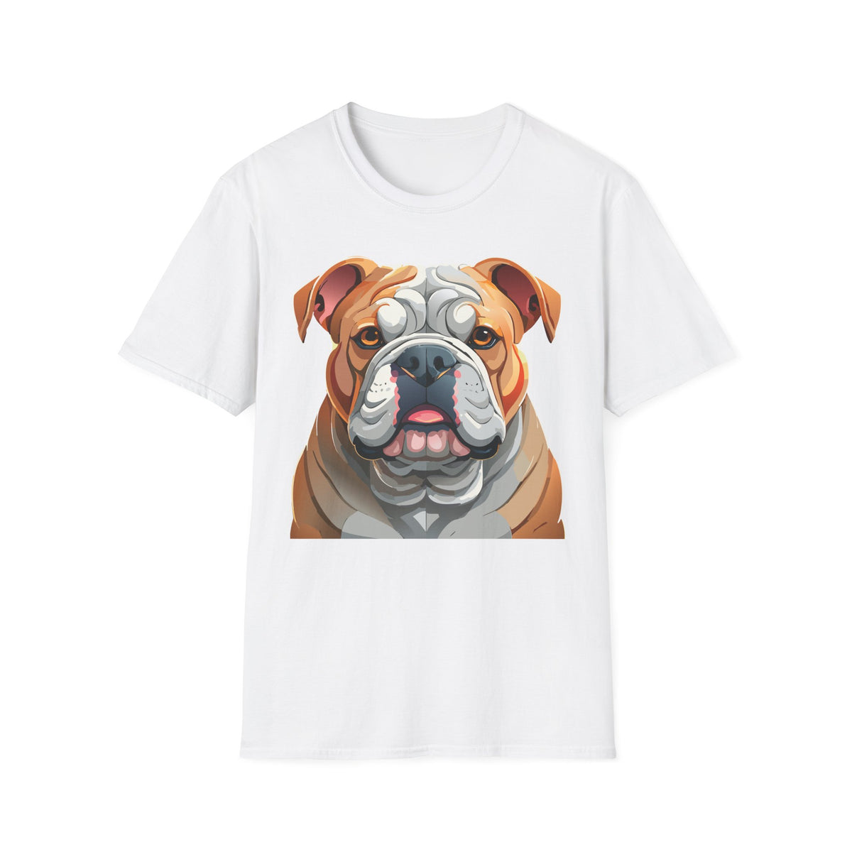 Bulldog Face Graphic T-Shirt | English Bulldog Illustration Tee