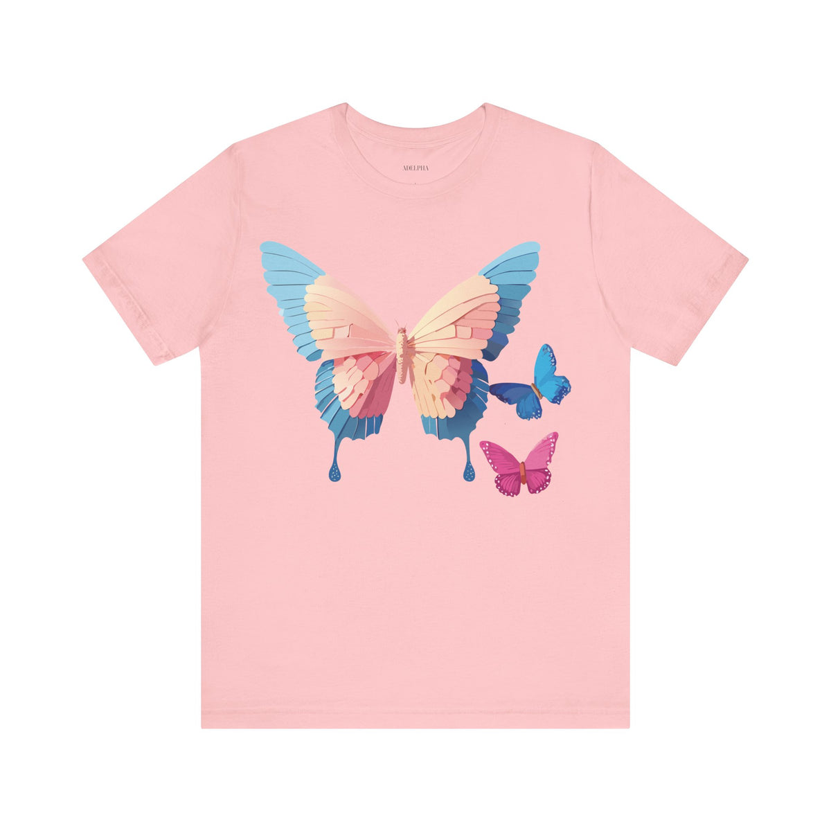 Butterfly Graphic Unisex Cotton Bella+Canvas Tee with Floral Art Design m04