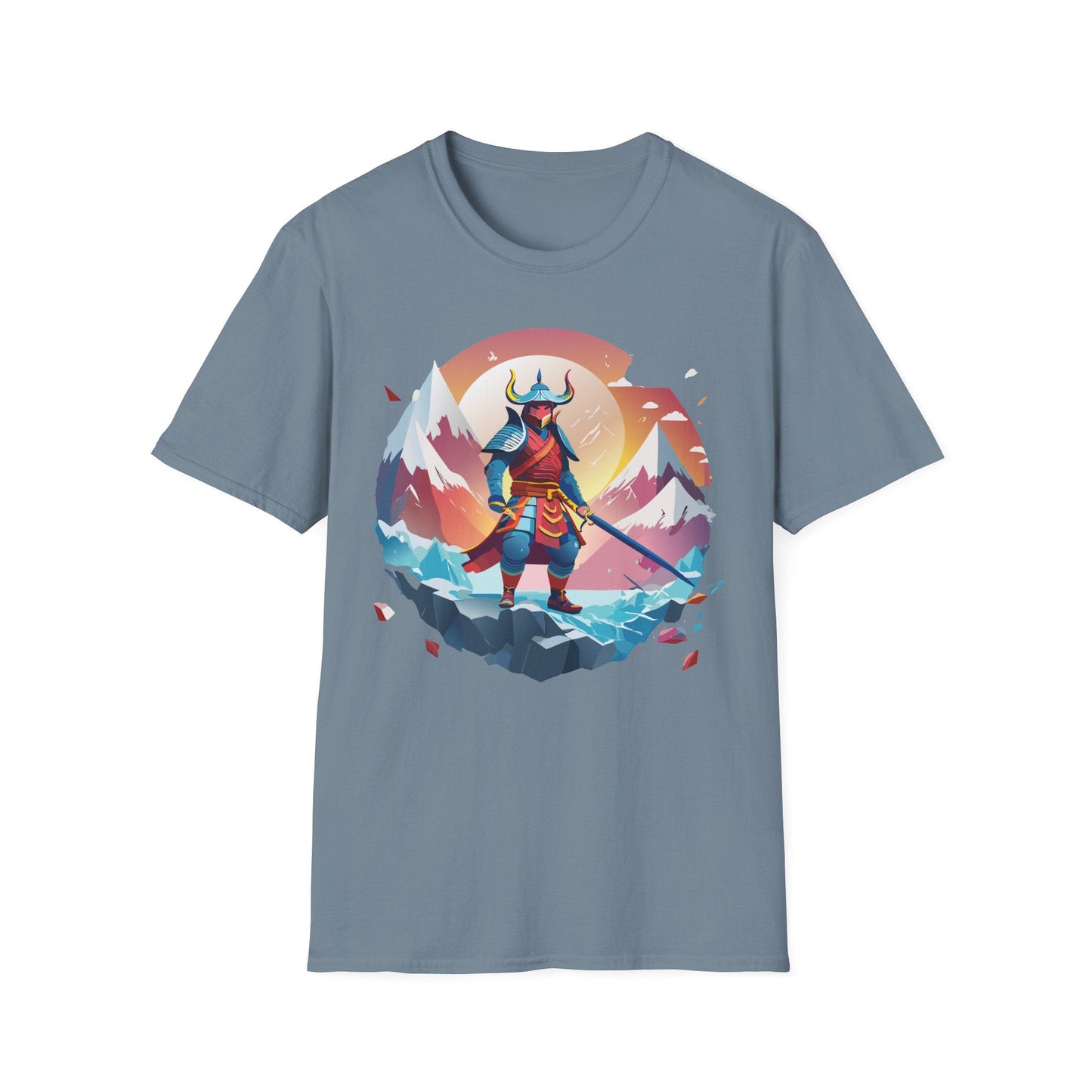 Samurai Style T Shirt Unisex Softstyle 64000 100 Percent Ring Spun Cotton Comfortable Tee