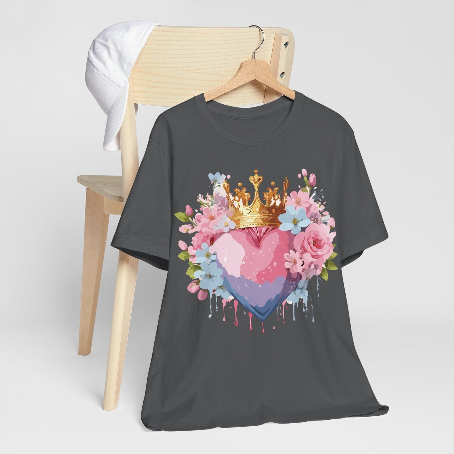 Valentine Day Graphic Unisex 100 Cotton Vintage Artwork with Love and Flower Design Tee 18