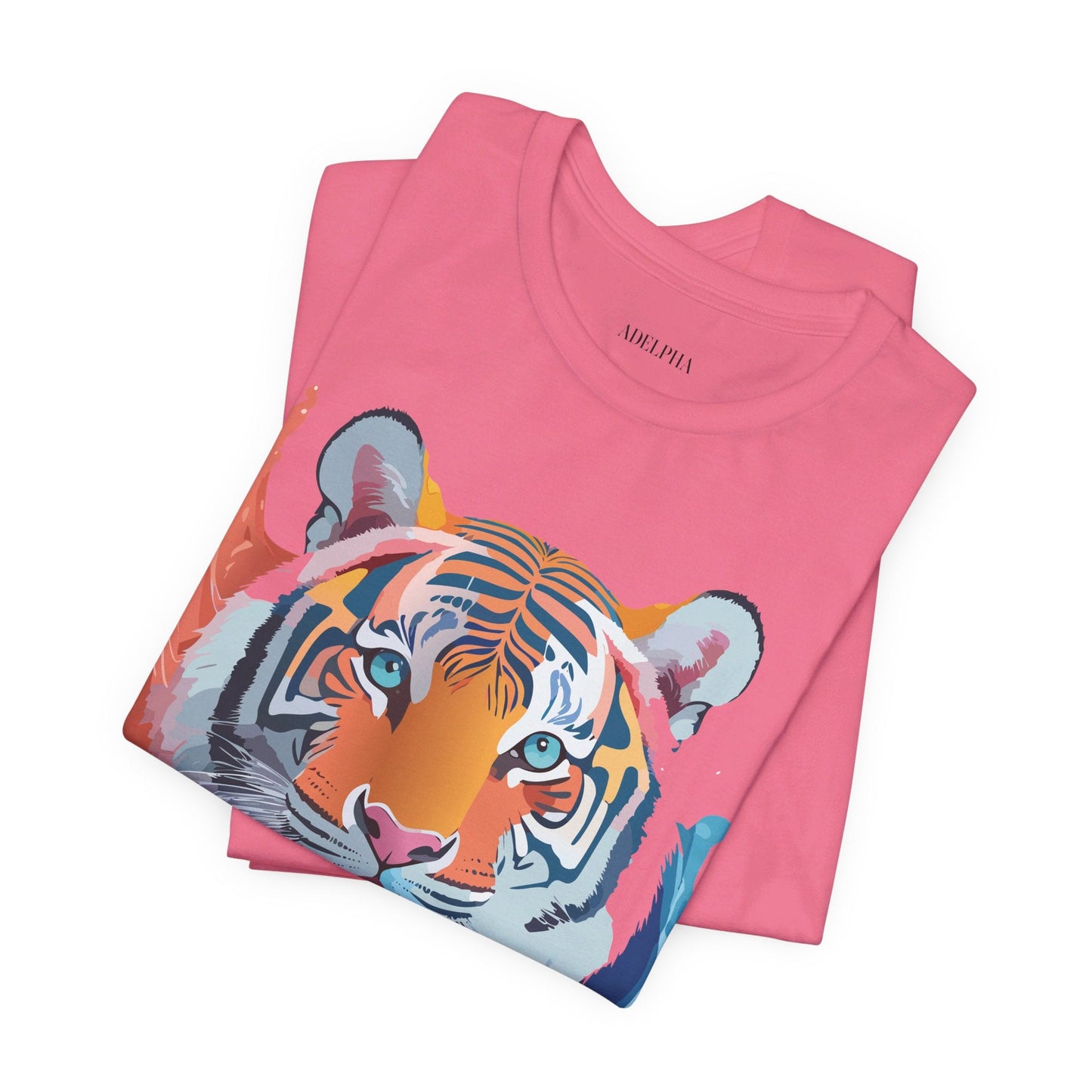 Tiger Graphic Unisex 100 Cotton Vintage Art with Animal Tee 22