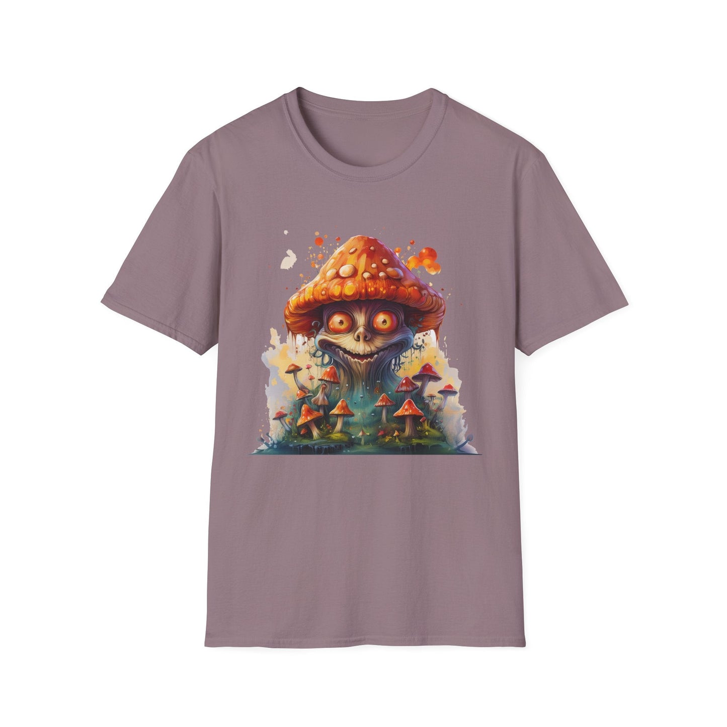 Funny Mashroom Tee Shirt Unisex Softstyle Cotton Art Design with Fungus Graphic Artwork Theme