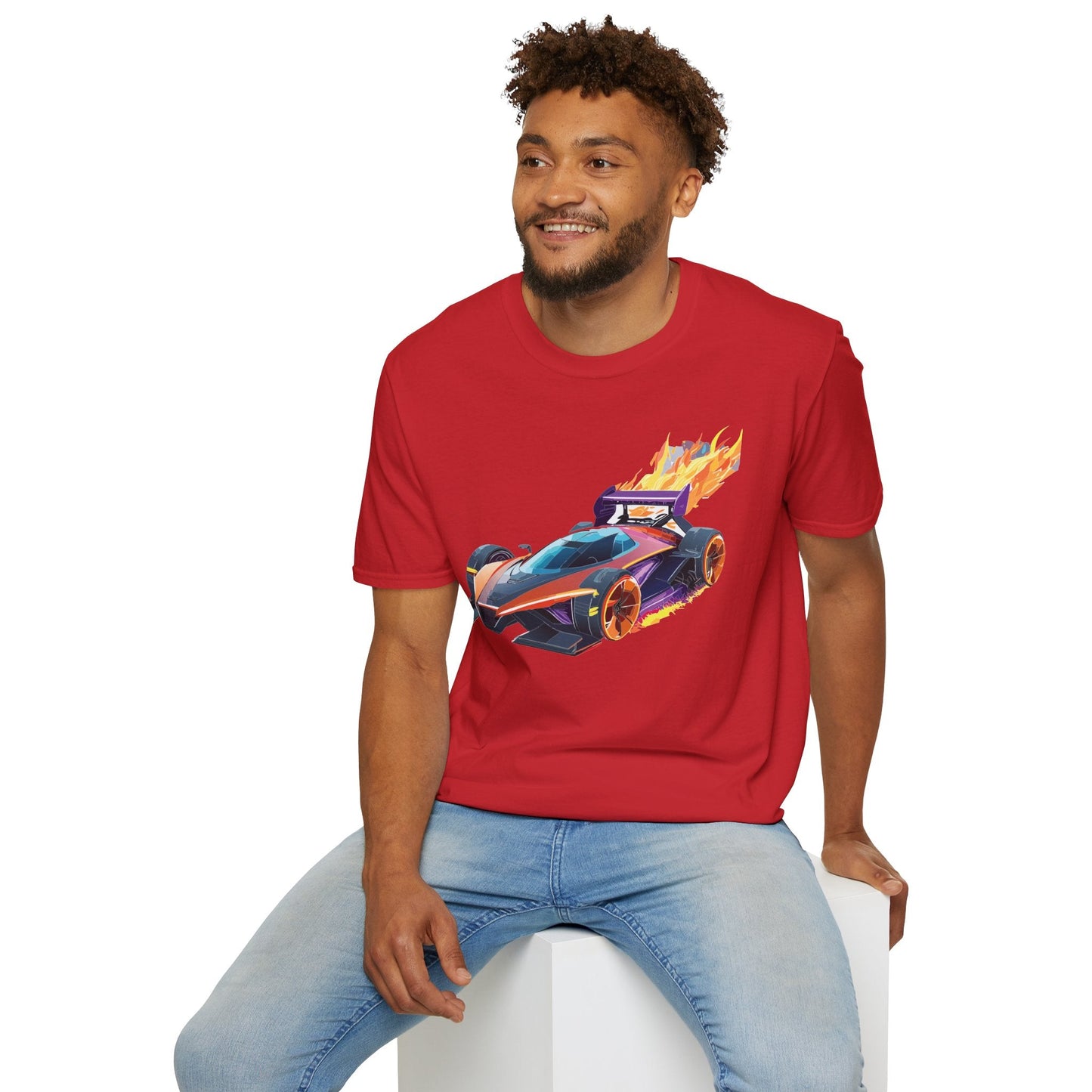 Car Graphic Unisex Cotto Softstyle Art Design with Hot Wheels Artwork Tee 4