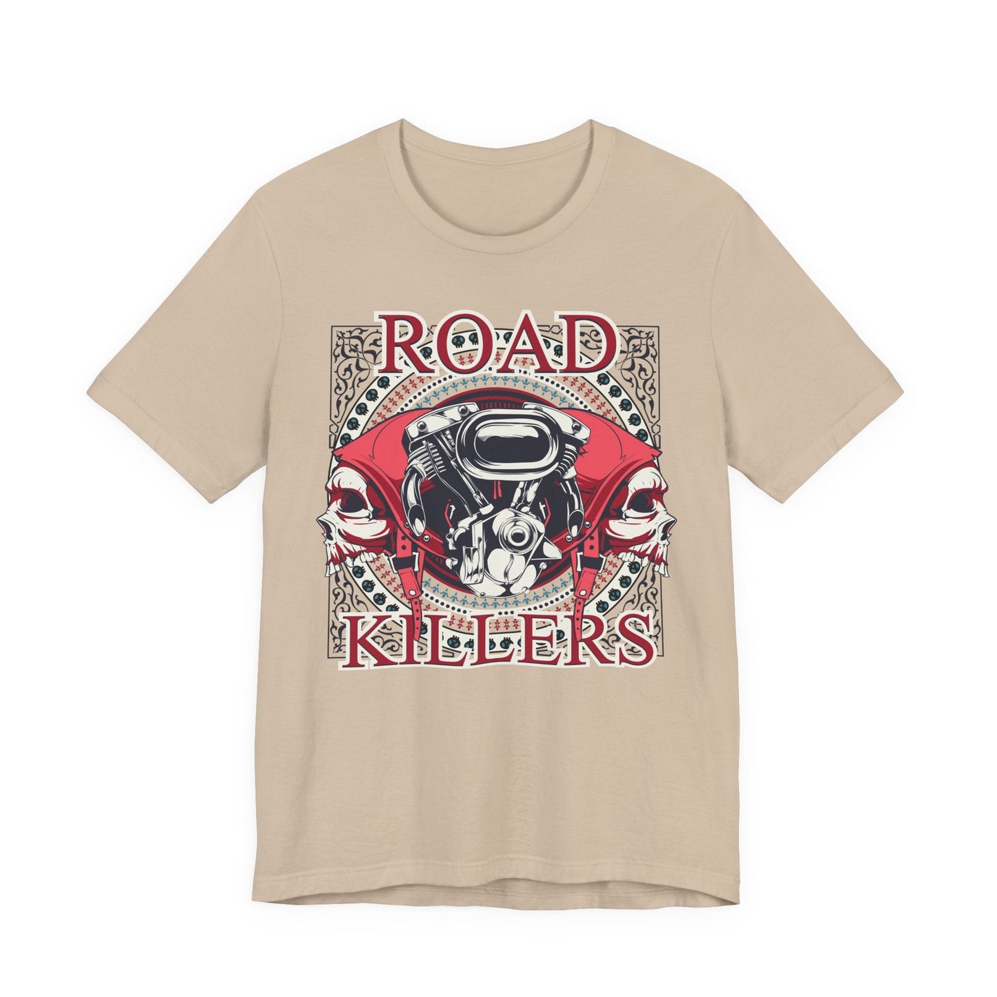 Dark Road Motorcycle Helmet Skull Tee Biker graphic t-shirt G-1