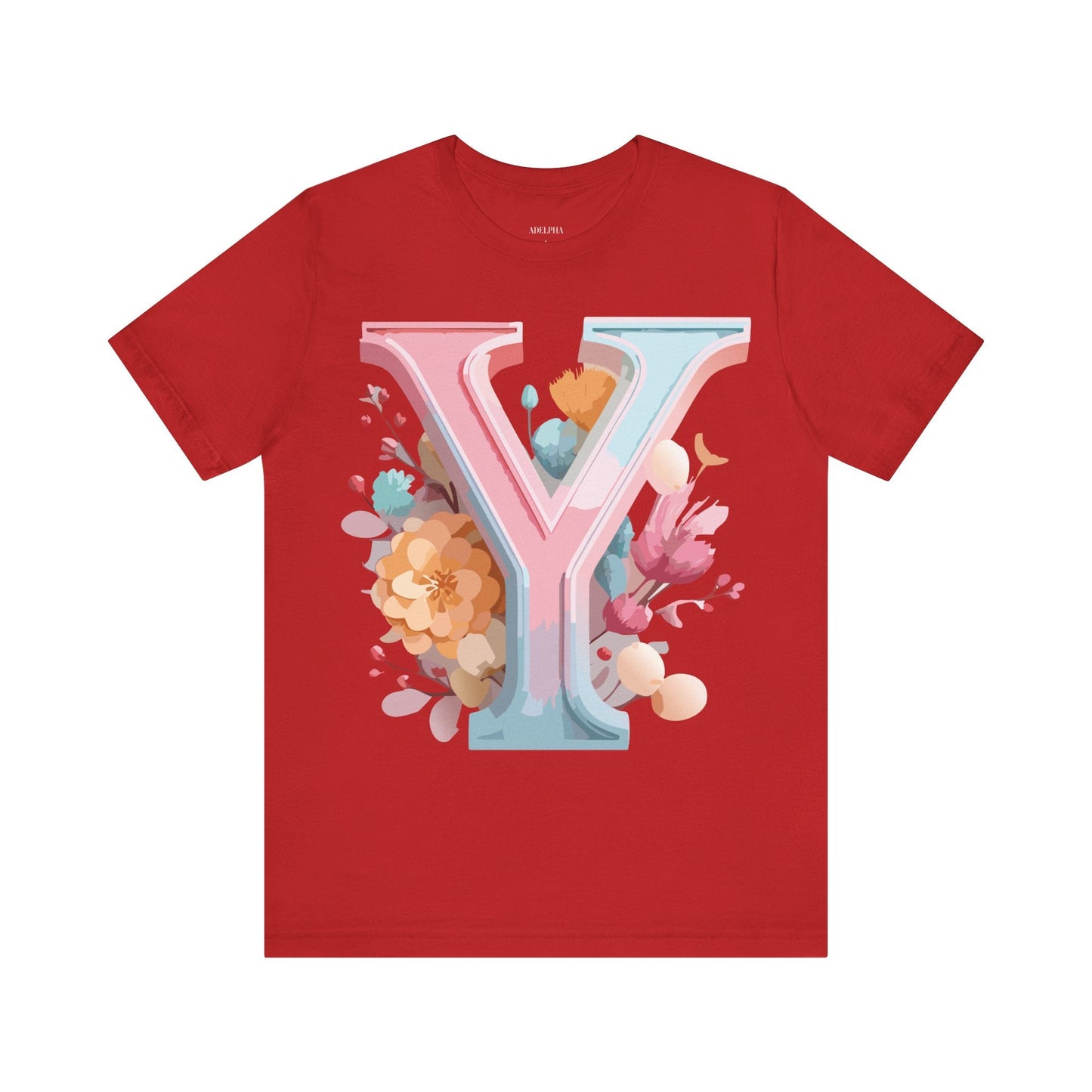 Letter Y Graphic Tee Unisex Short Sleeve Vintage Inspired Artwork Adelpha Premium
