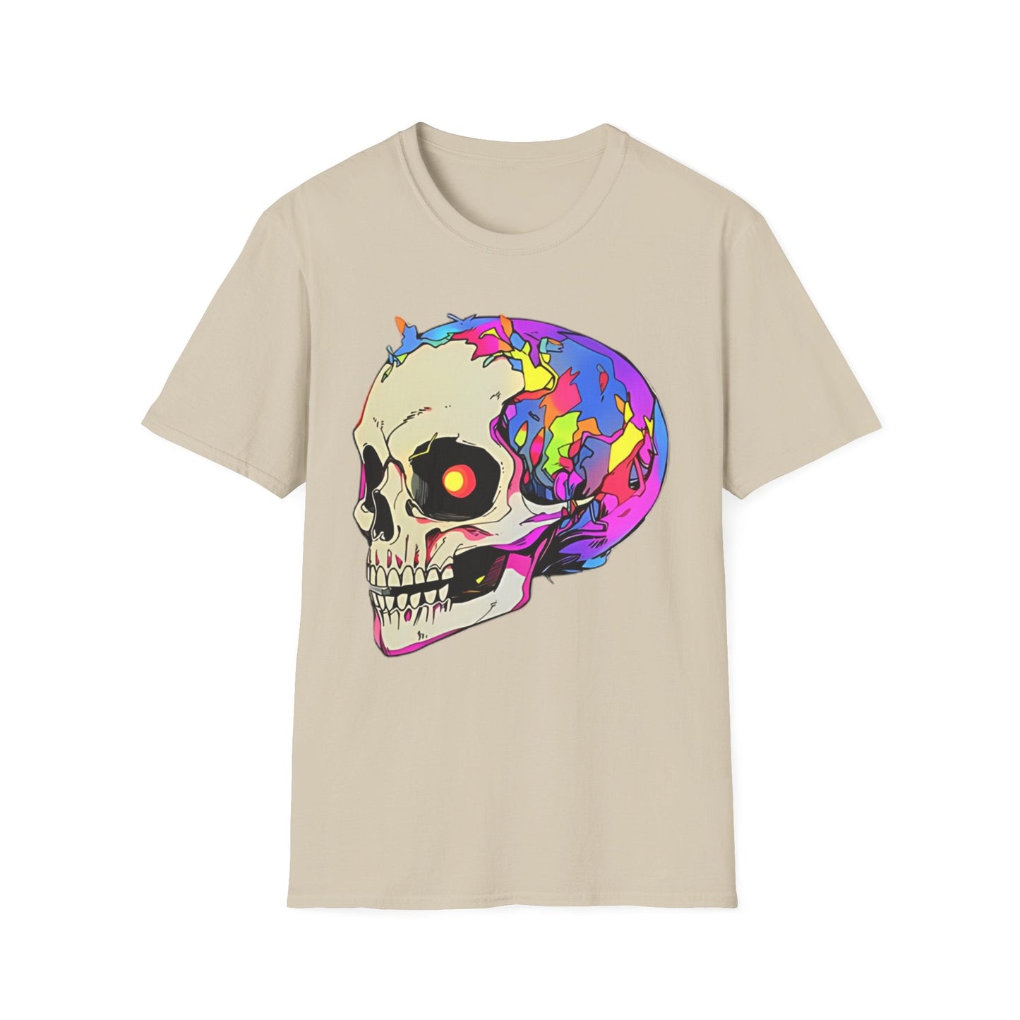 Skull Tee Shirt Unisex Skeleton Shirt Gildan Softstyle 64000 Short Sleeve Graphic Design