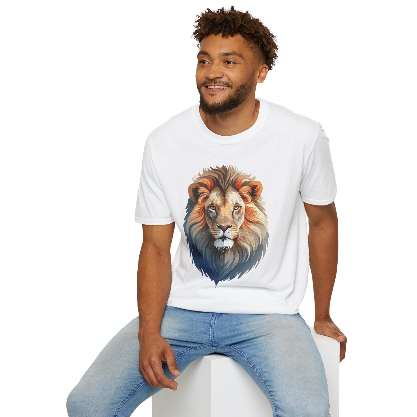 Gildan Lion Graphic Short Sleeve Softstyle Tee 100 Percent Cotton
