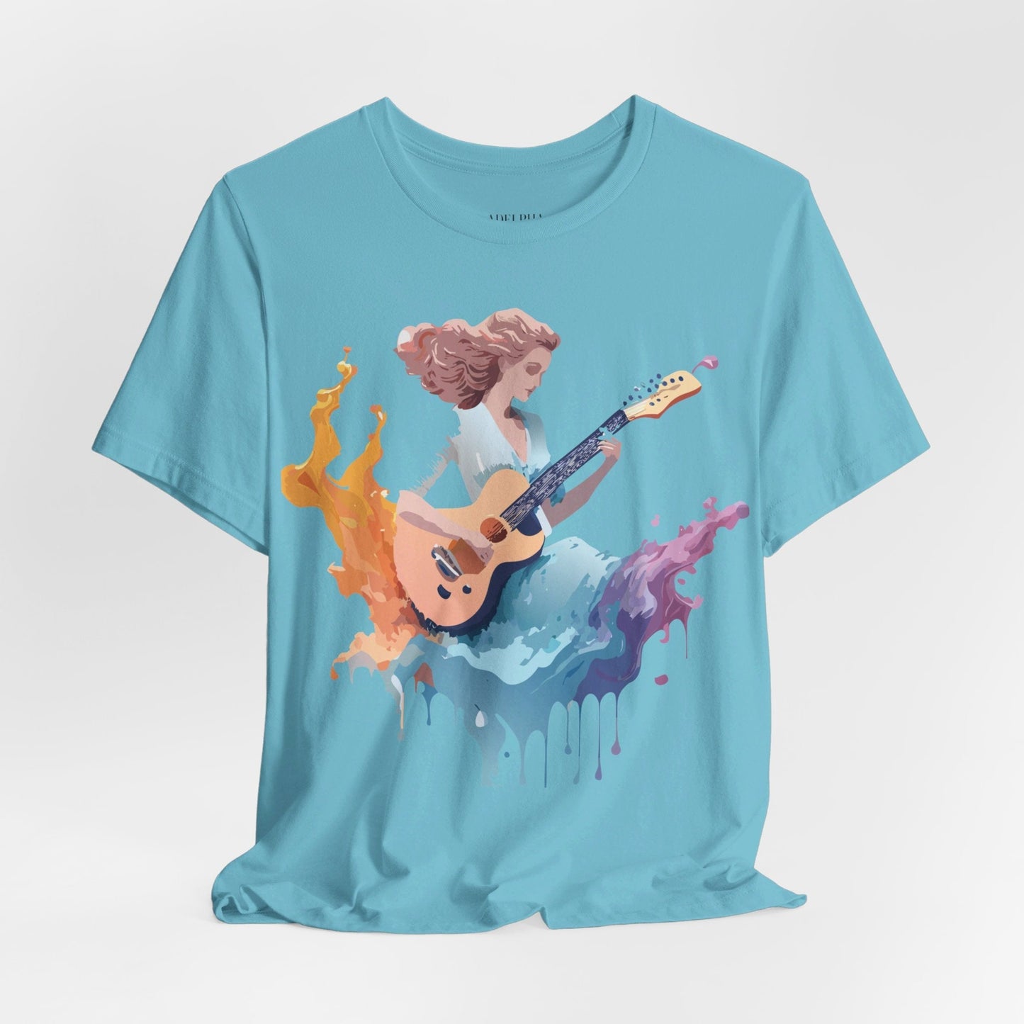 Music Graphic Unisex 100 Cotton Vintage Art with Musical Elements Tee 38