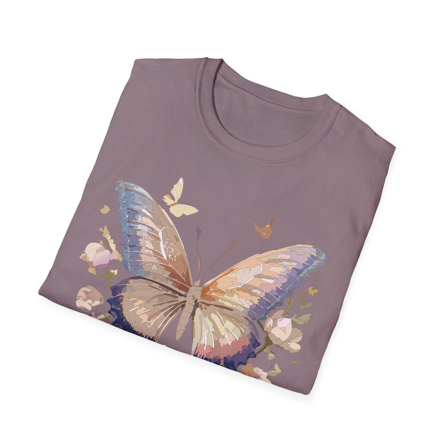 Butterfly T Shirt Unisex Softstyle Monarch Design 100 Percent Cotton Tee For Everyday Comfort