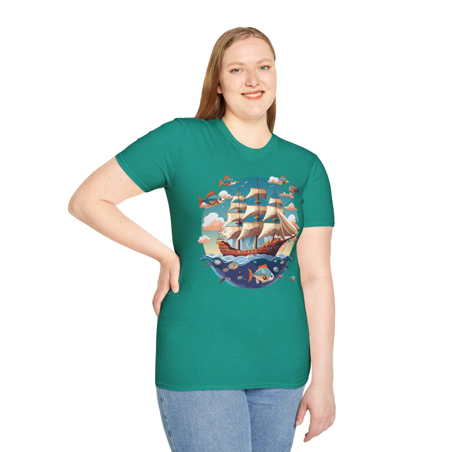 Unisex Ship T Shirts Frigate Vessel Tee By Gildan 64000 Softstyle 100 Percent Ring Spun Cotton