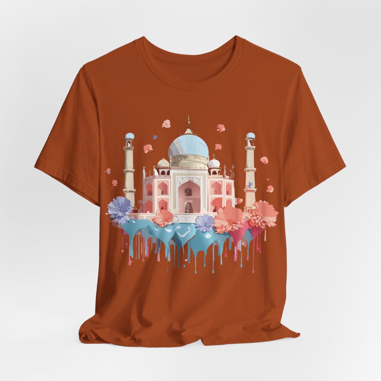 Taj Mahal Graphic Tee Unisex Short Sleeve Shirt By Adelpha Vintage Inspired Artwork