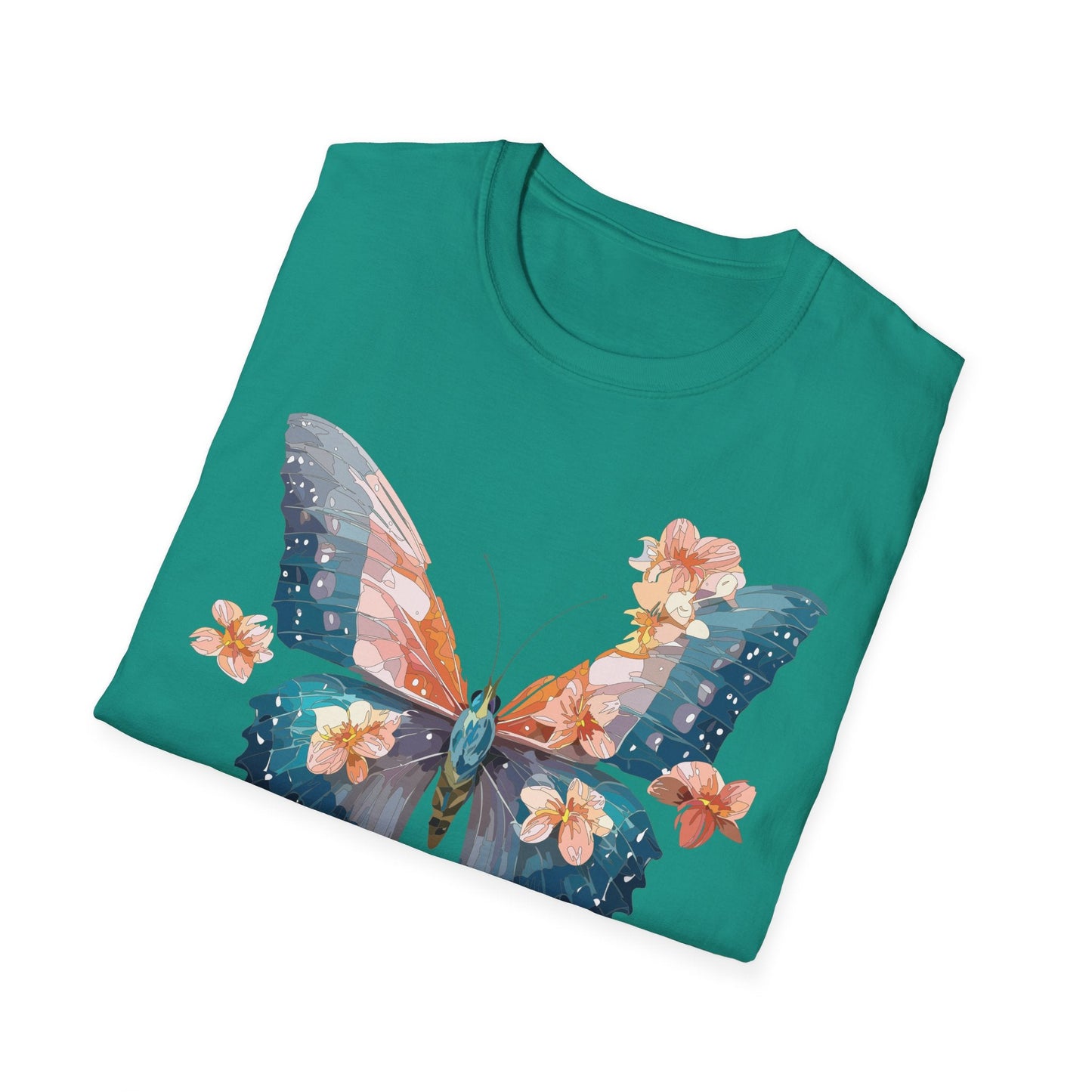 Butterfly Shirt Unisex T Shirt Monarch Print Gildan Softstyle 64000 Ring Spun Cotton Tee
