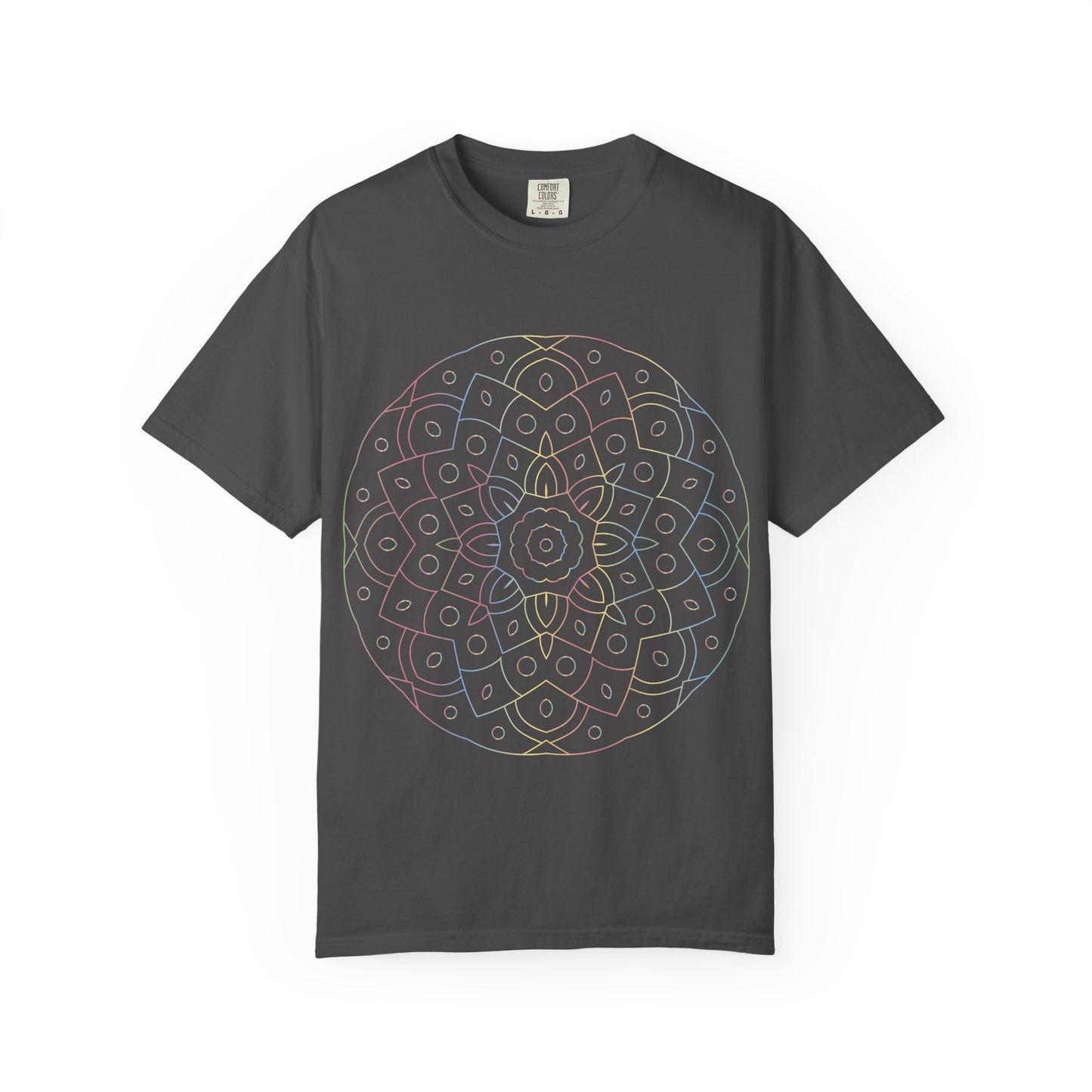 Unisex Garment Dyed Cotton T-Shirt with Mandala Graphic Design
