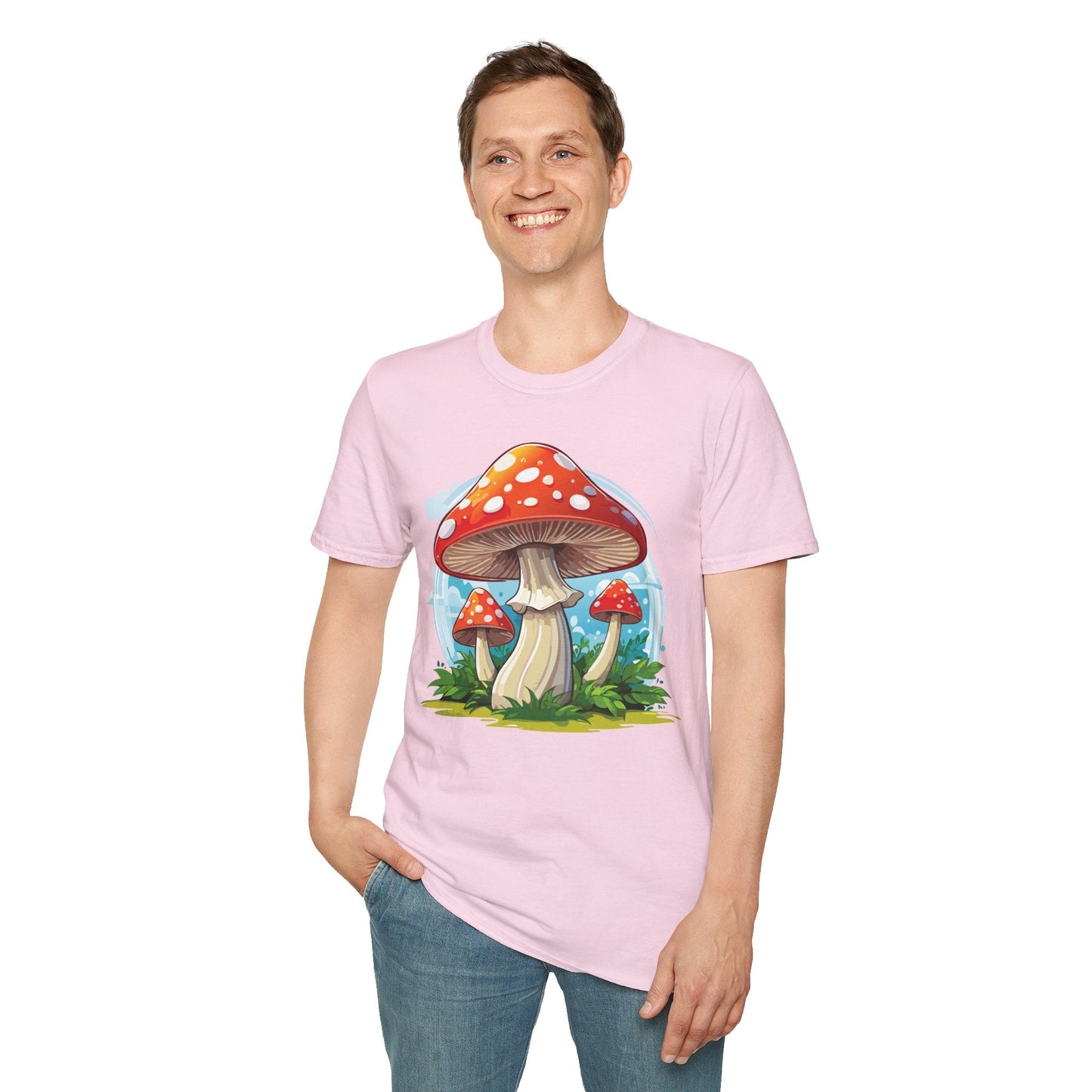 Mashroom Tee Shirt Unisex Funny Mashroom Design 100 Percent Cotton Softstyle Tee