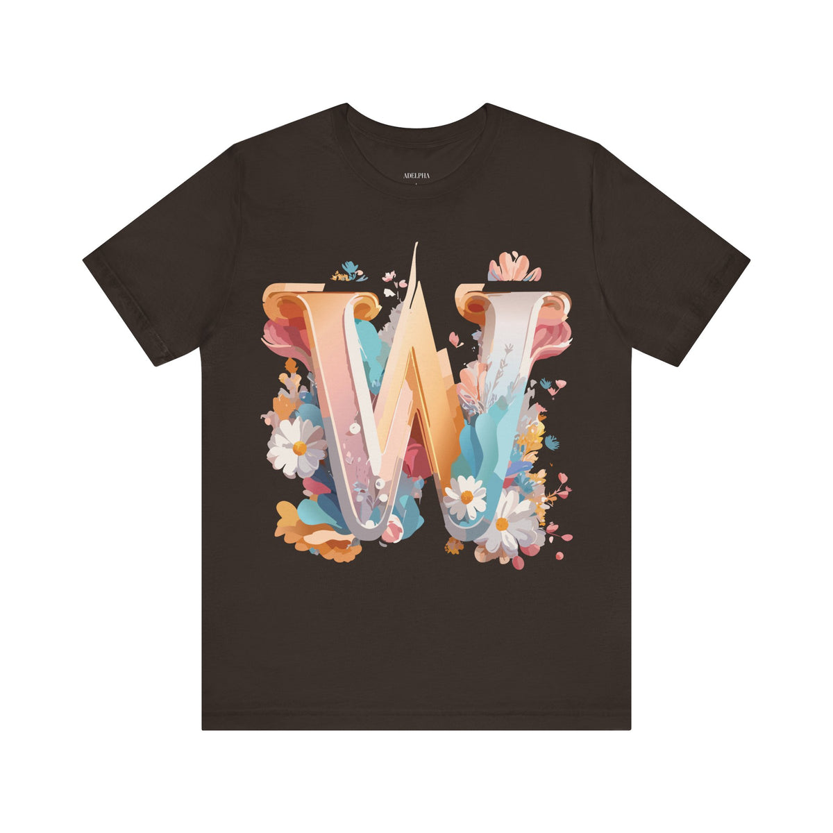 Letter W Graphic Unisex Cotton Bella+Canvas Tee with Art Letter Design