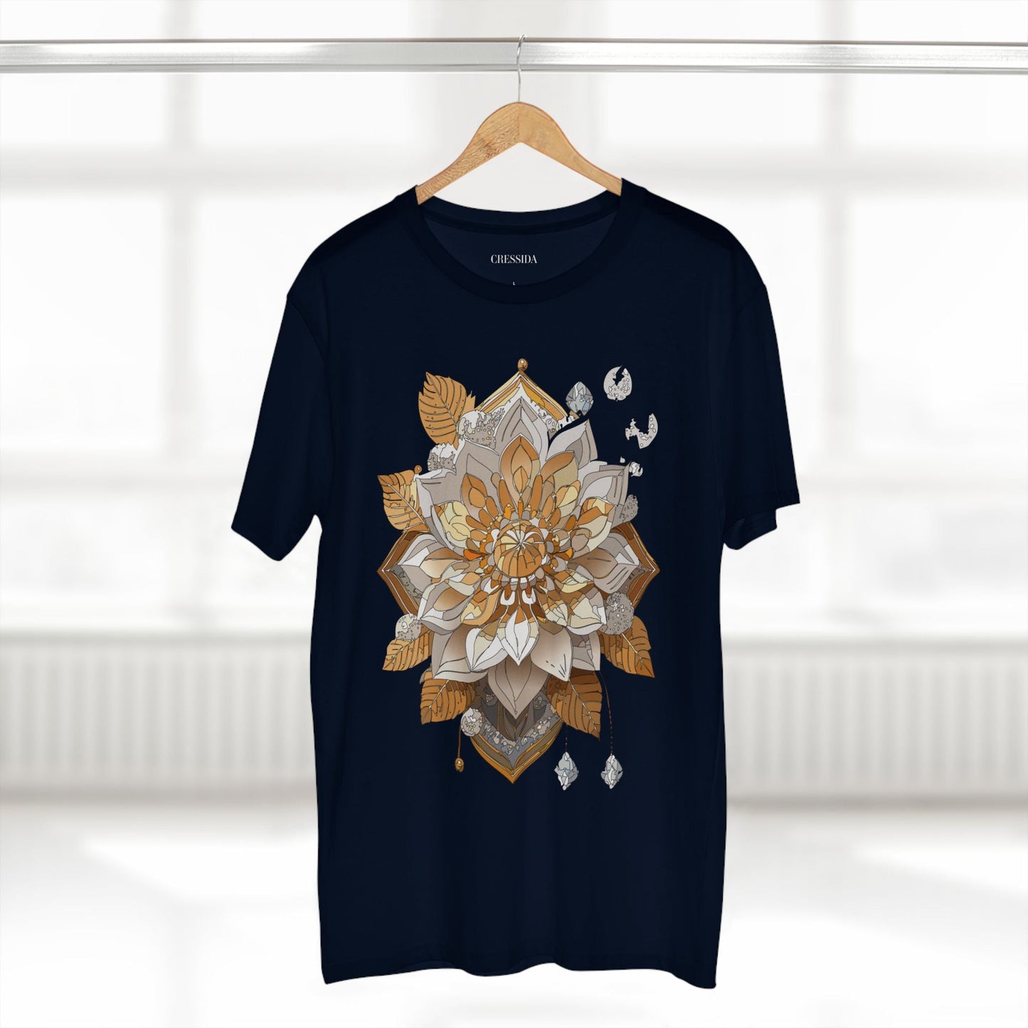 Floral Graphic T-Shirt Unisex 100 Cotton Art Design with Antique Flowers Tee 8