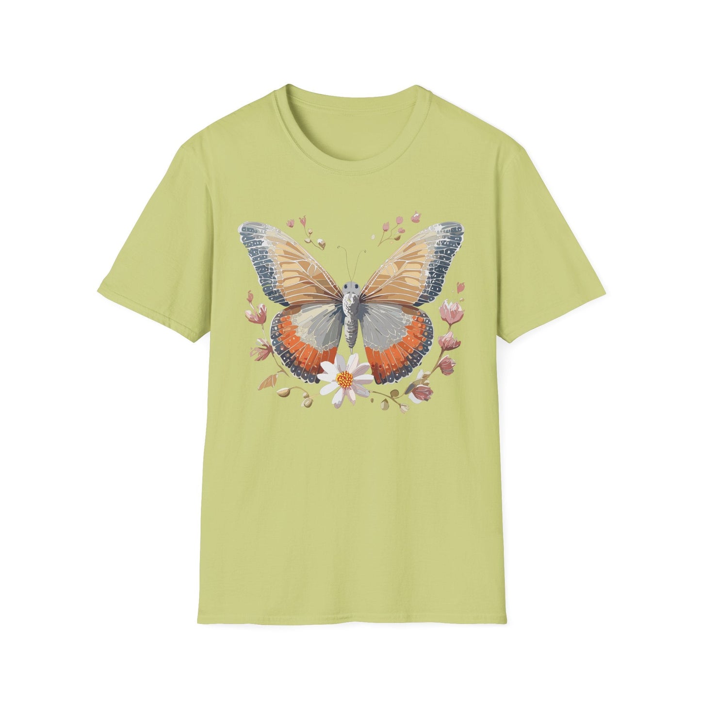 Unisex Butterfly T Shirt Softstyle Gildan 64000 Comfortable Durable Tee For Everyday Wear