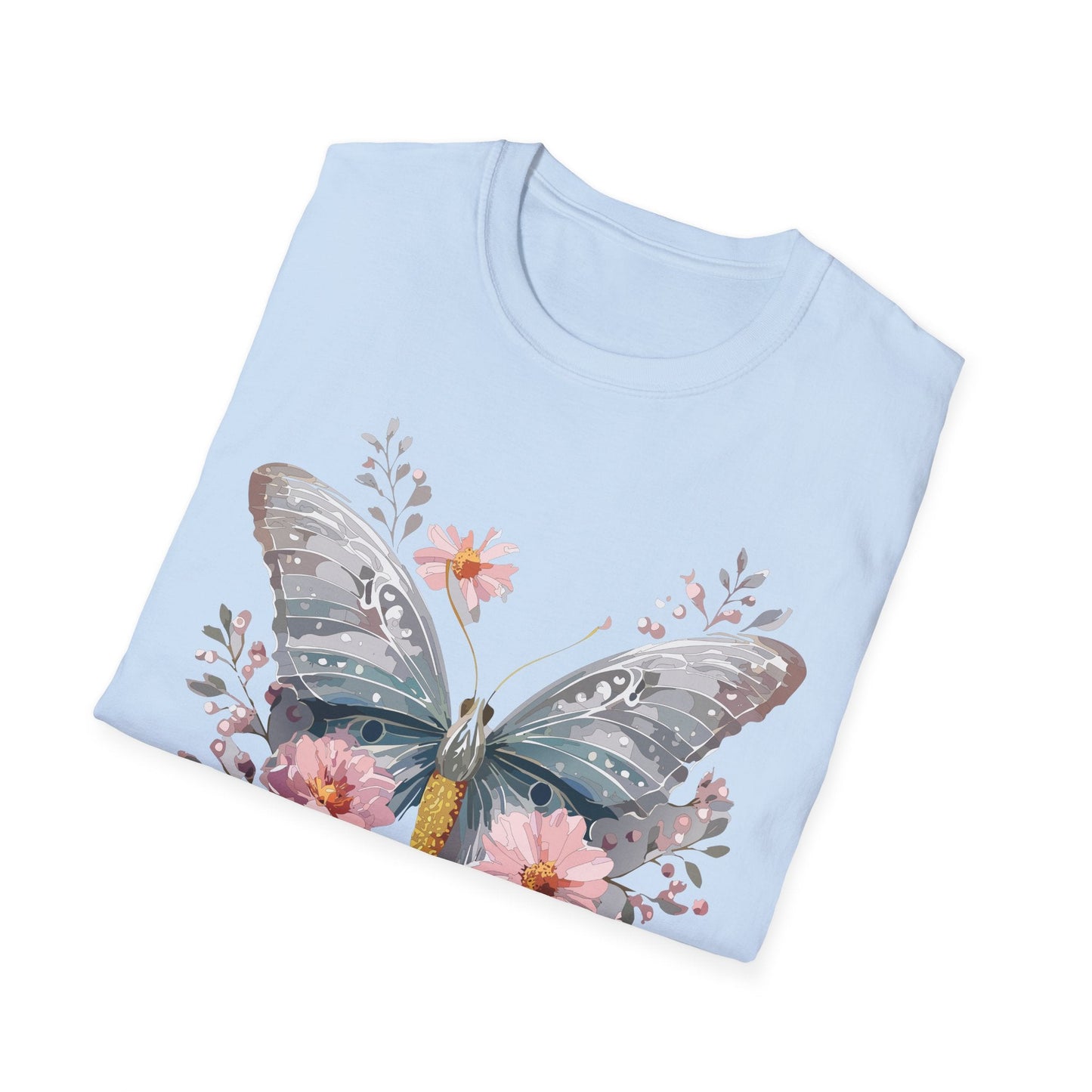 Butterfly Themed Unisex T Shirt Softstyle Monarch Gildan 64000 Ring Spun Cotton Tee