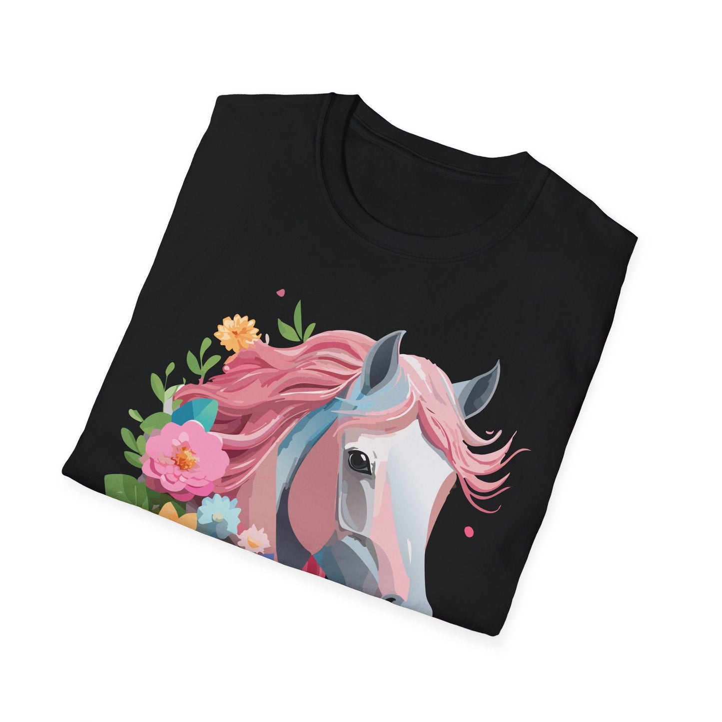 Unisex Horse Shirt Softstyle Cotton Tee With Animal Print Design
