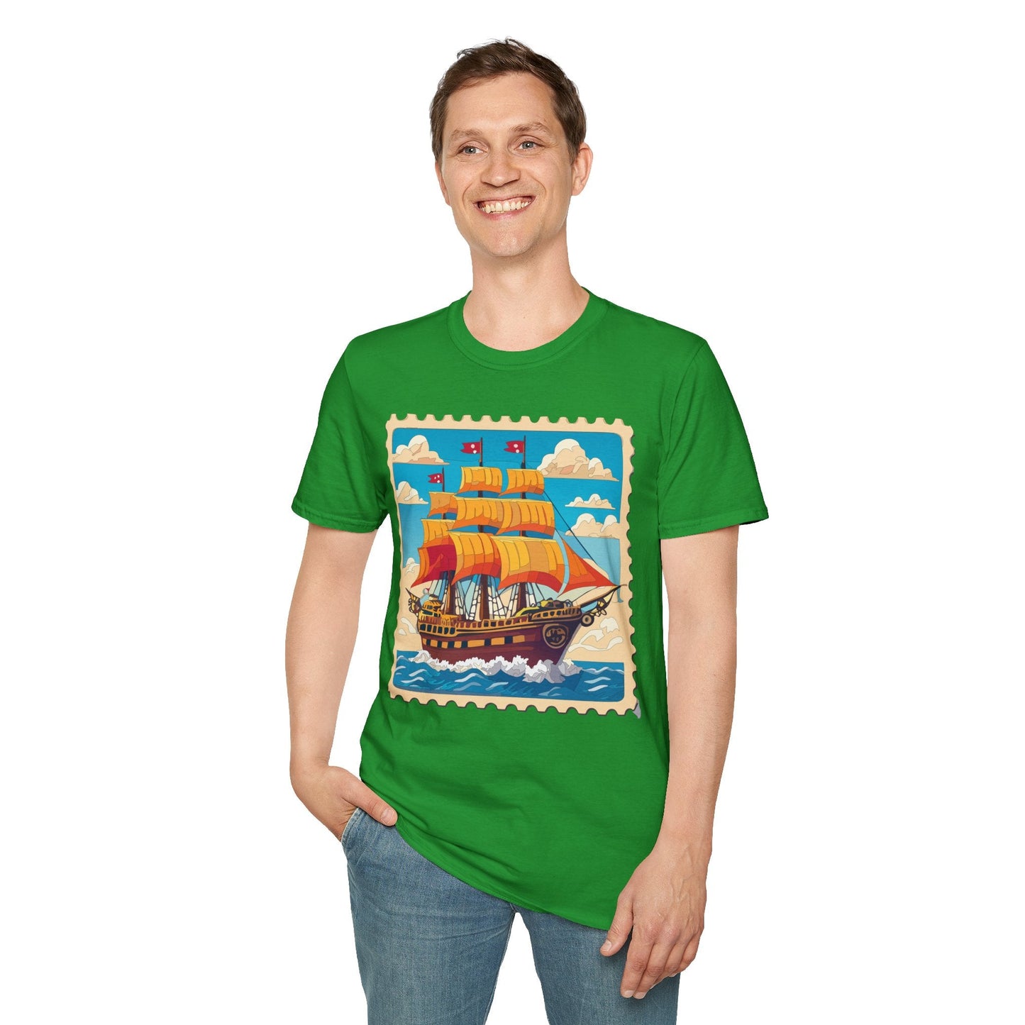 Unisex Softstyle Frigate Ship T Shirt 100 Percent Ring Spun Cotton Gildan 64000 Tee