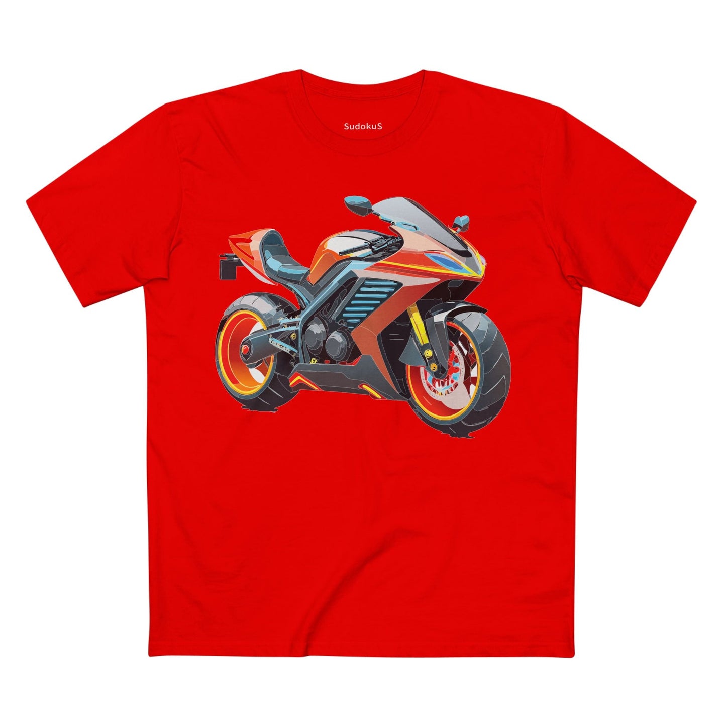 Moto Bike Graphic Unisex 100 Cotton Staple Tee 32