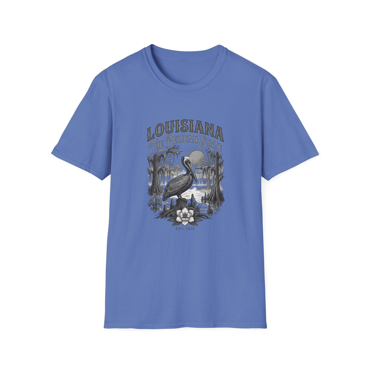 Louisiana Pelican State T-Shirt — Vintage Travel Tourist Graphic Design Unisex 100 Cotton Gildan T-Shirt