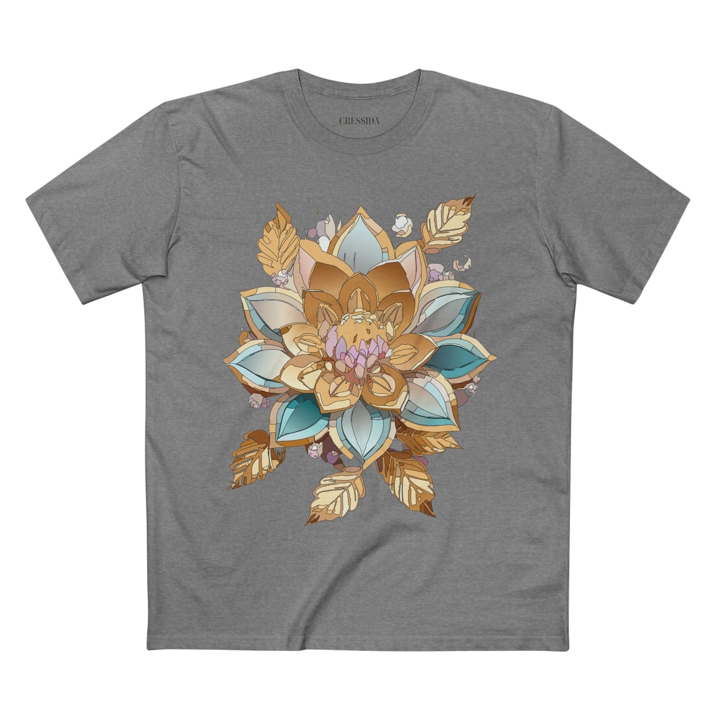 Floral Graphic T-Shirt Unisex 100 Cotton Art Design with Antique Flowers Tee 3