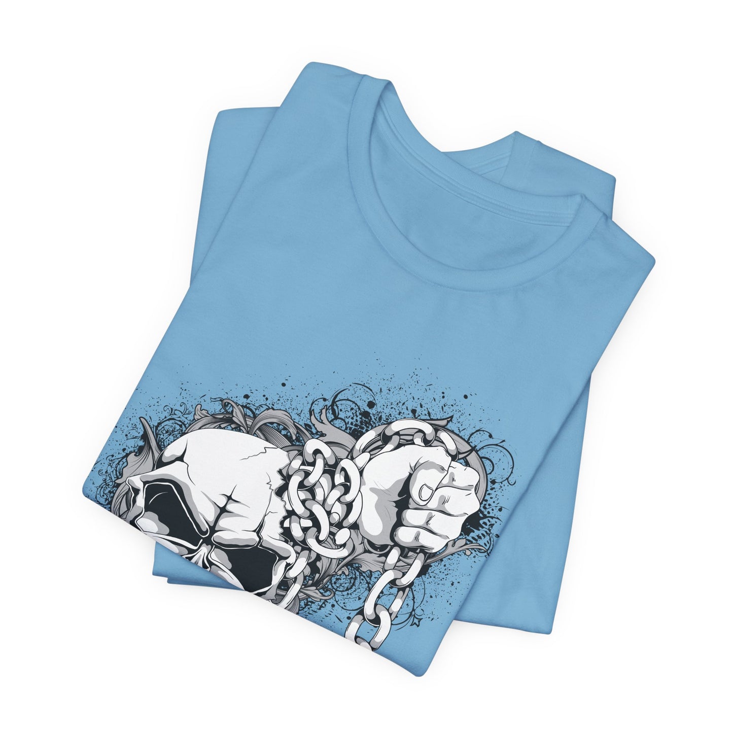 Chain Skull Graphic Design Tee, Skull Shirt, Vintage Tees, Art Design T-Shirt, Vintage Graphic Tee, Art Shirts with Skulls