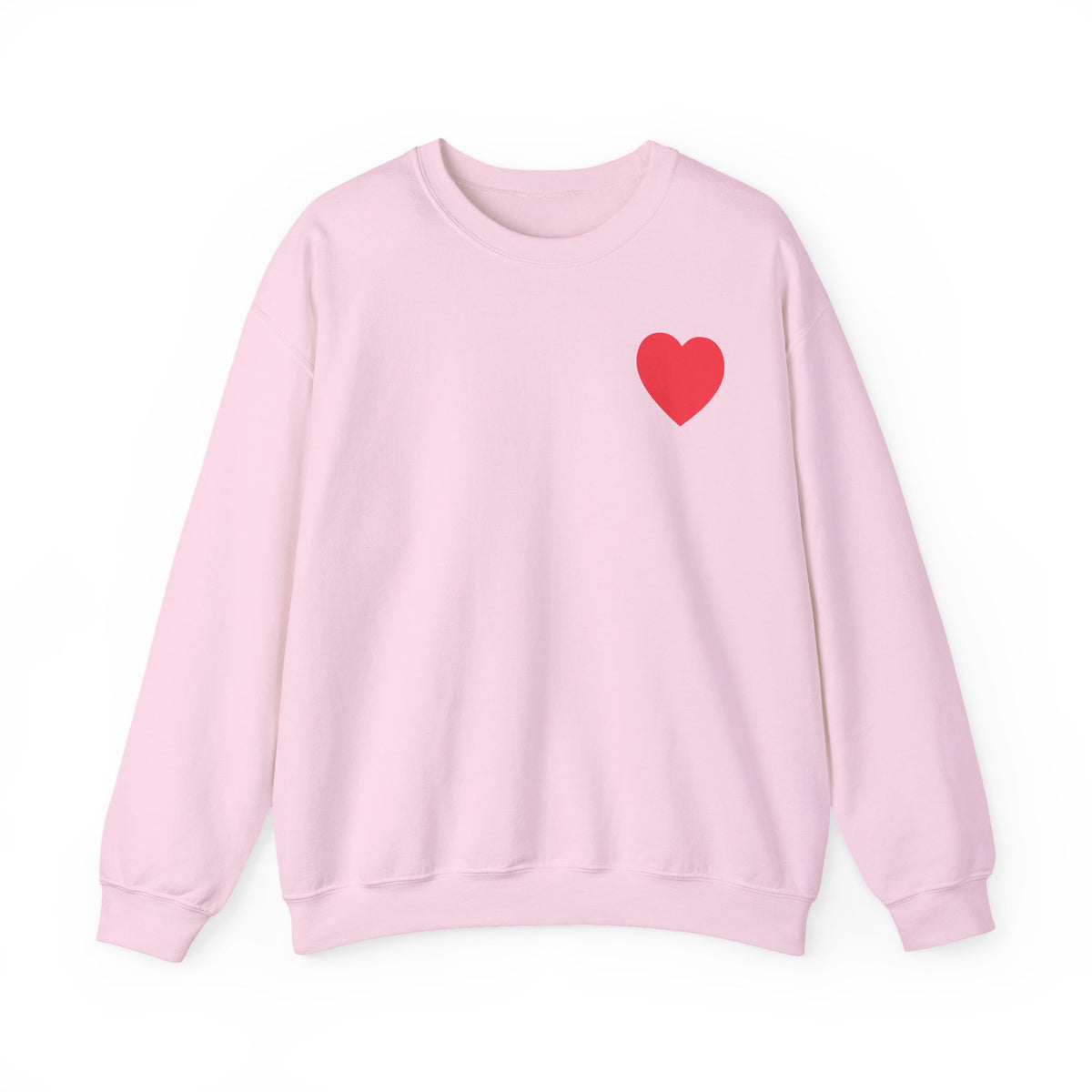 Small Red Heart Graphic Valentine's Day Sweatshirt Unisex 50/50 Cotton-Poly Sweatshirt w79