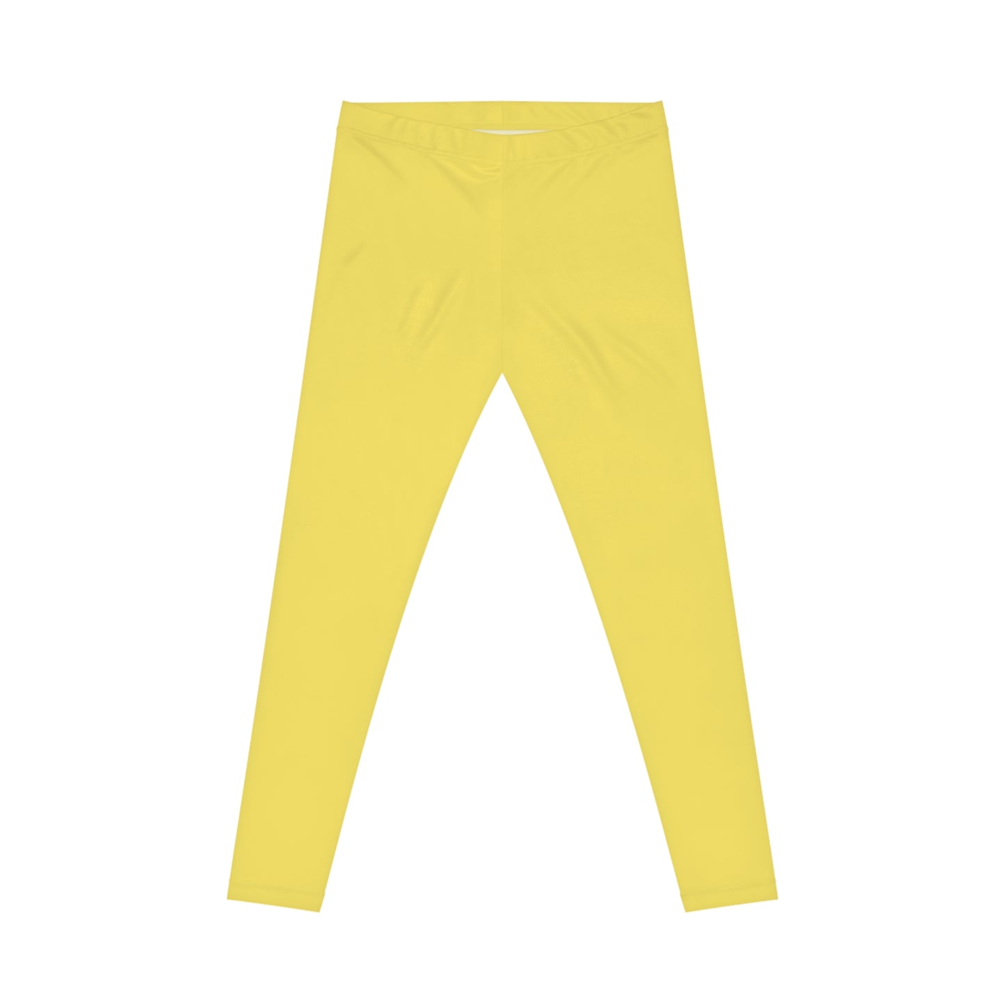 True Yellow Color Women's Poly-Span Casual Leggings XS-2XL