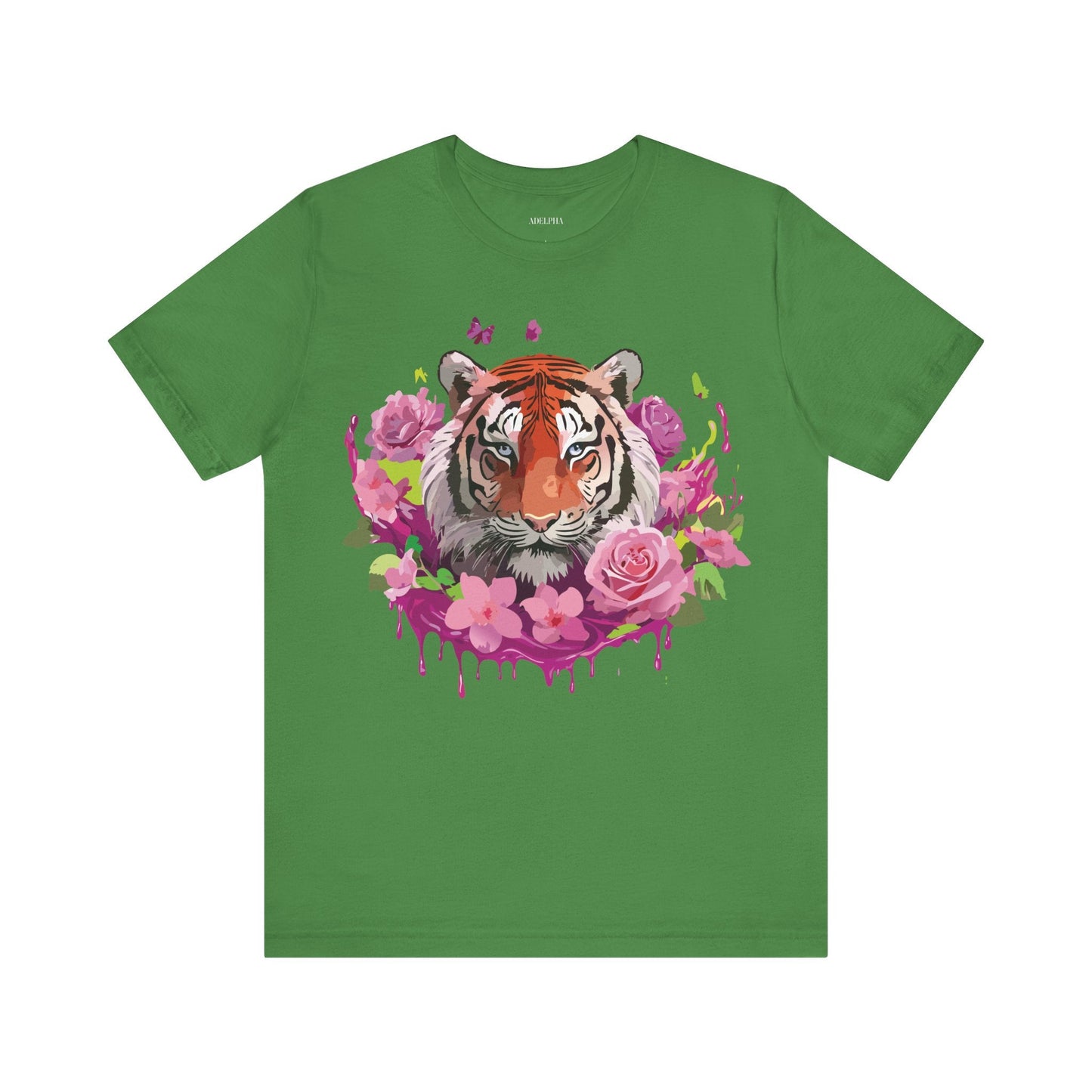 Tiger Graphic Tee Unisex Jersey Short Sleeve Art Design By Adelpha Vintage Inspired Premium