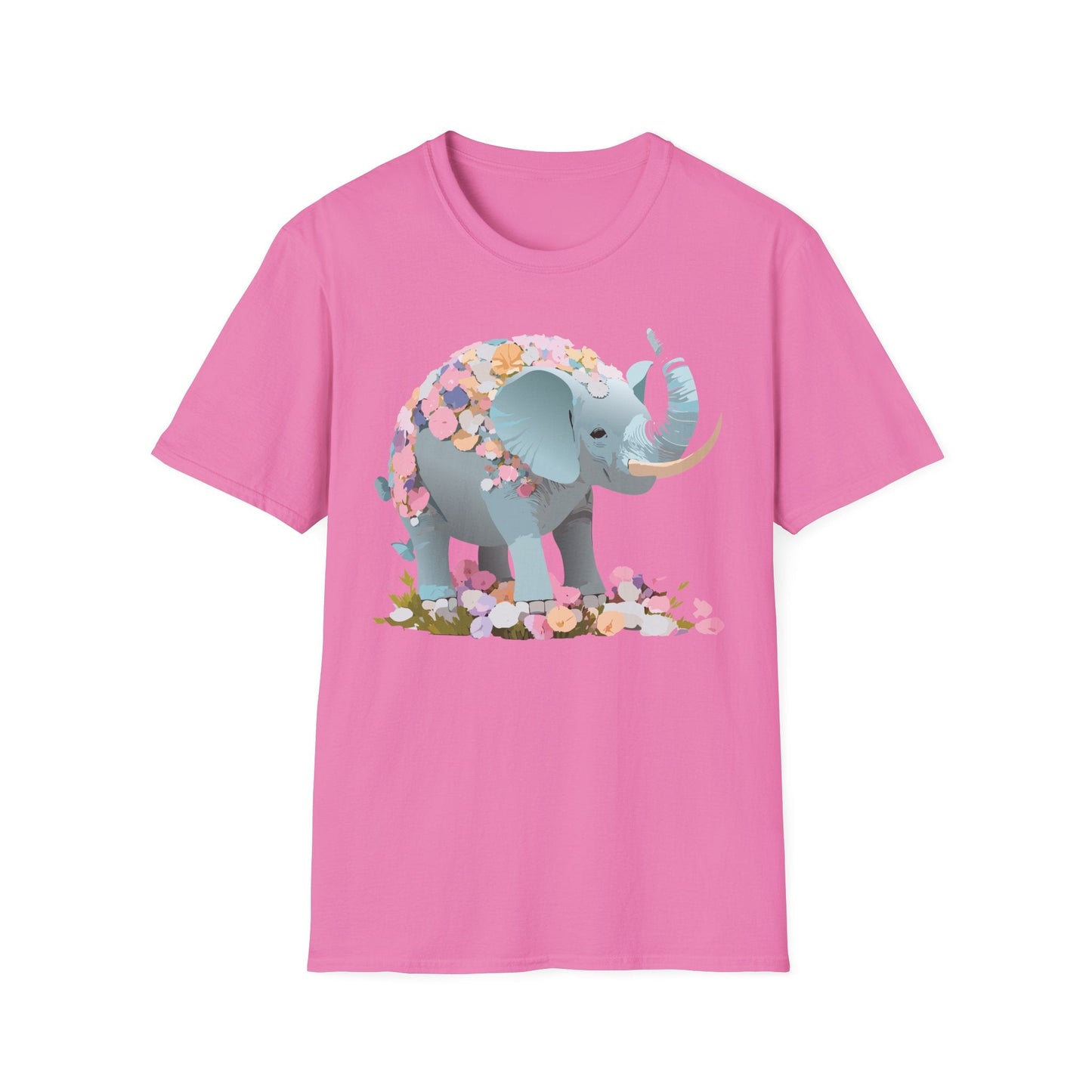 Elephant Graphic T Shirt Gildan Softstyle Unisex Cotton Tee With Elephant Print Design Artwork
