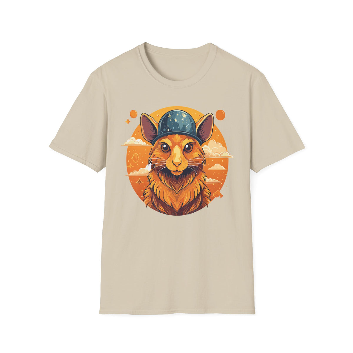 Space Helmet Fox T-Shirt | Retro Sunset Fox Illustration