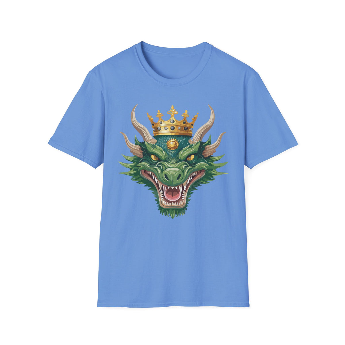 Green Dragon King crown T-Shirt | Mythical Fantasy Dragon head tee
