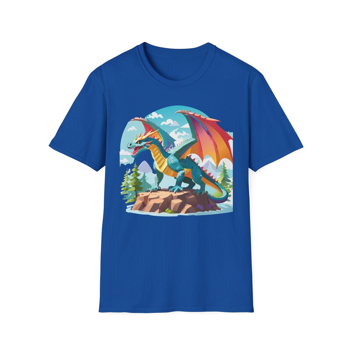 Dragon Graphic Tee Unisex Softstyle 100 Percent Ring Spun Cotton Animal Art Print Shirt