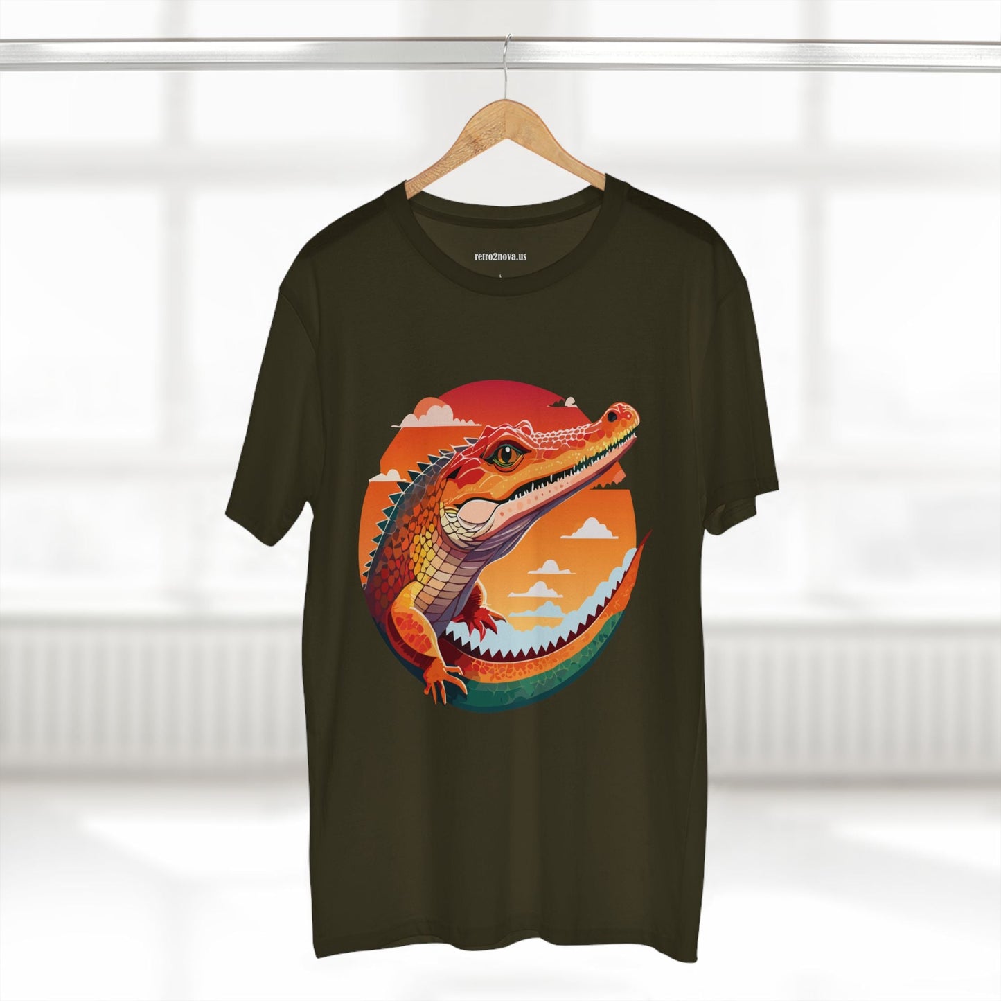 Unisex Crocodile Shirt With Original Art Design Premium Cotton Tee From Retro2Nova Art Collection Soft Breathable Graphic