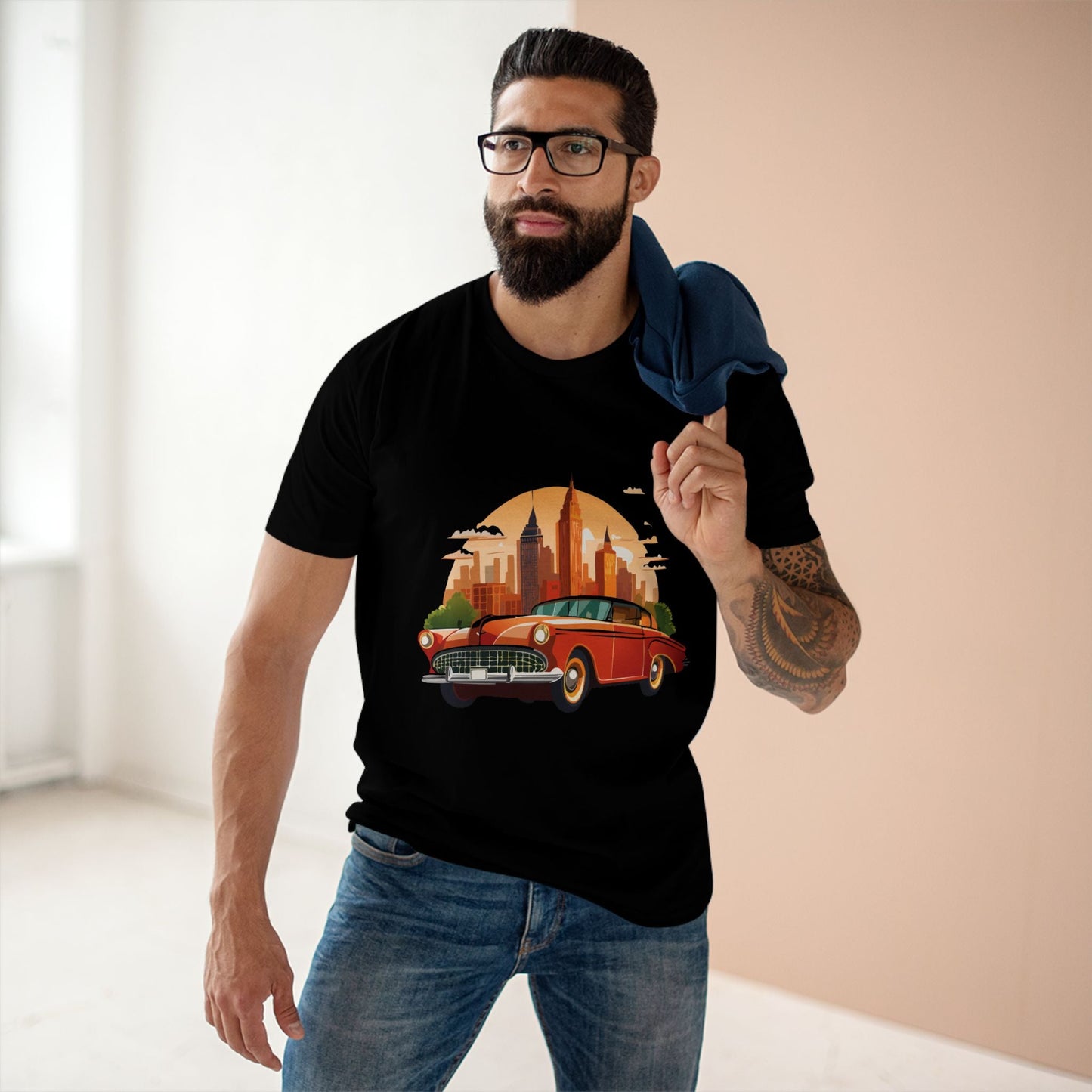 Retro Car Shirts Vintage Car Shirts RC1 Unisex Premium Cotton Tee With Original Art Design