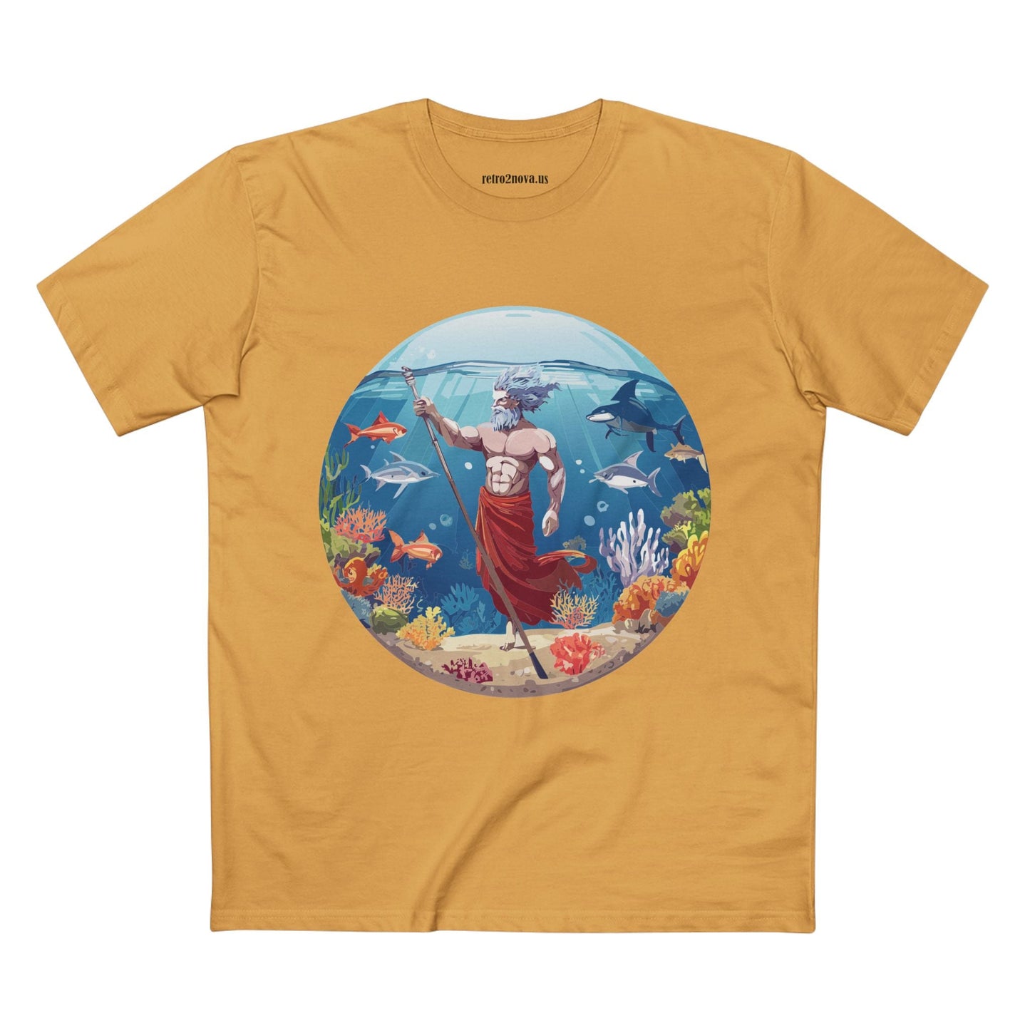 Retro2Nova Ocean Shirt Unisex Premium Cotton Tee With Original Art Design OP13 Exclusive Edition