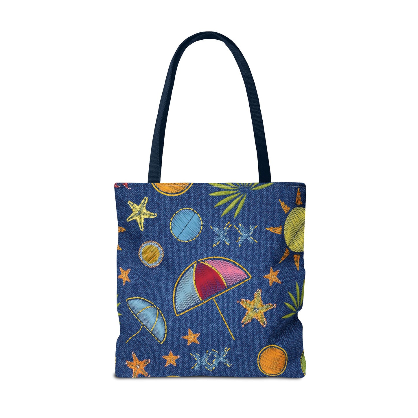 Denim Fabric Imitation Print Unisex Canvas Bag Poly Spun 3 Sizes Tote Bag 182-11