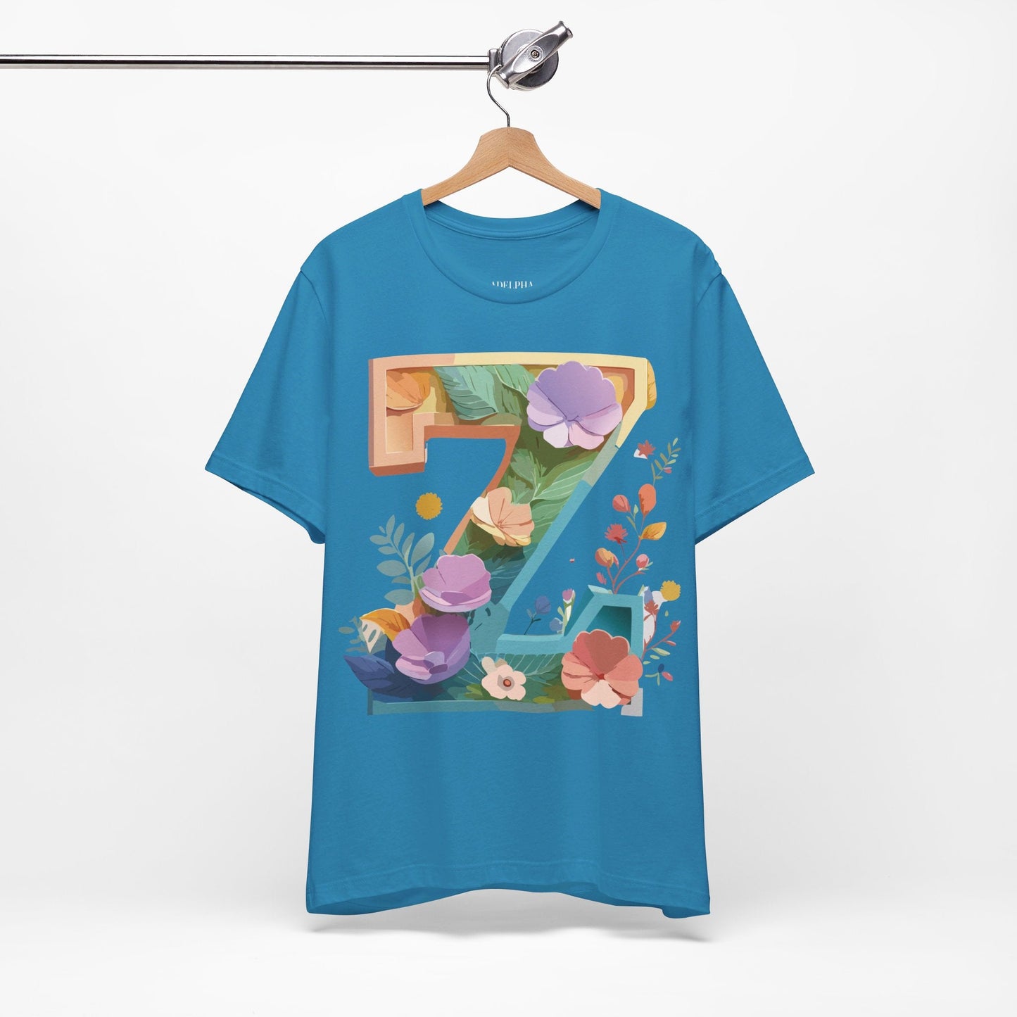 Letter Z Unisex Graphic Tee Vintage Inspired Artwork Jersey Short Sleeve