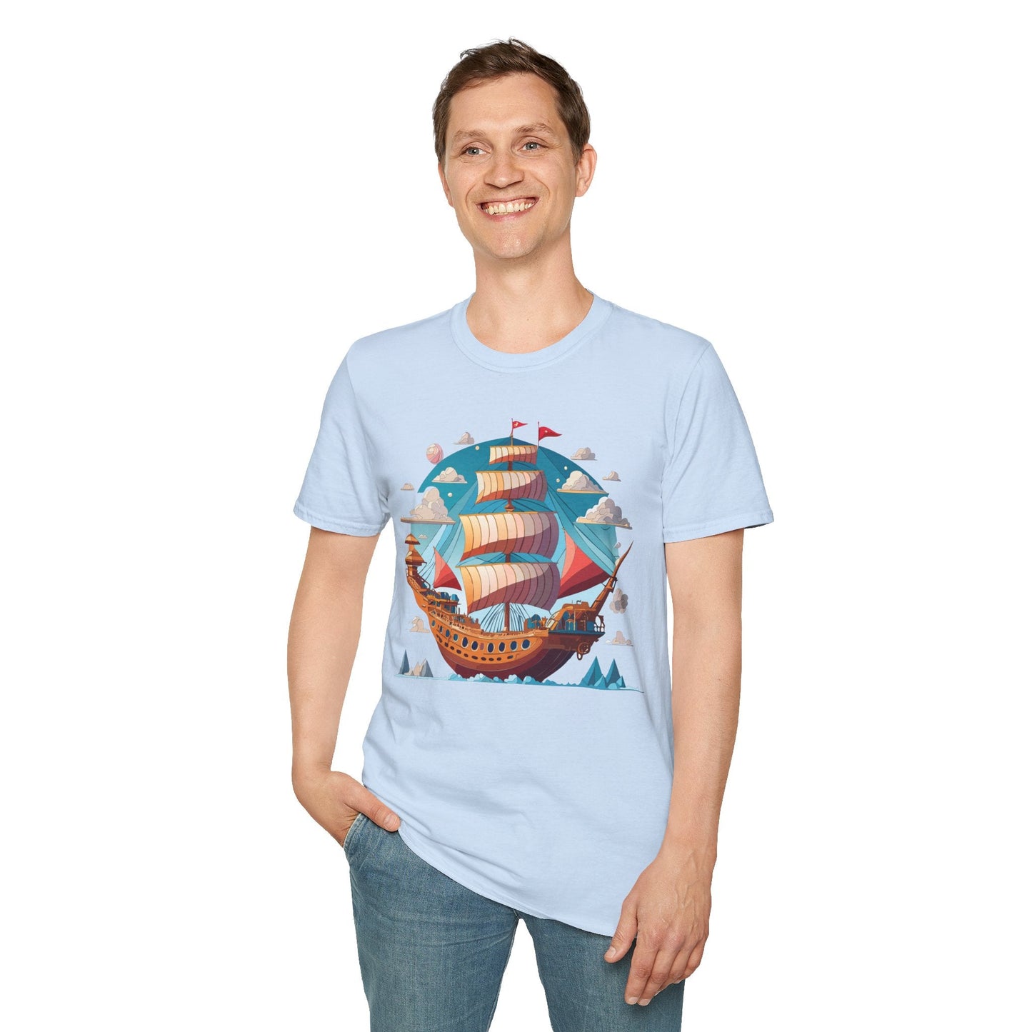 Ship T Shirts Frigate T Shirts Vessel Tee Shirt Unisex Softstyle Cotton Tee Gildan Softstyle 64000