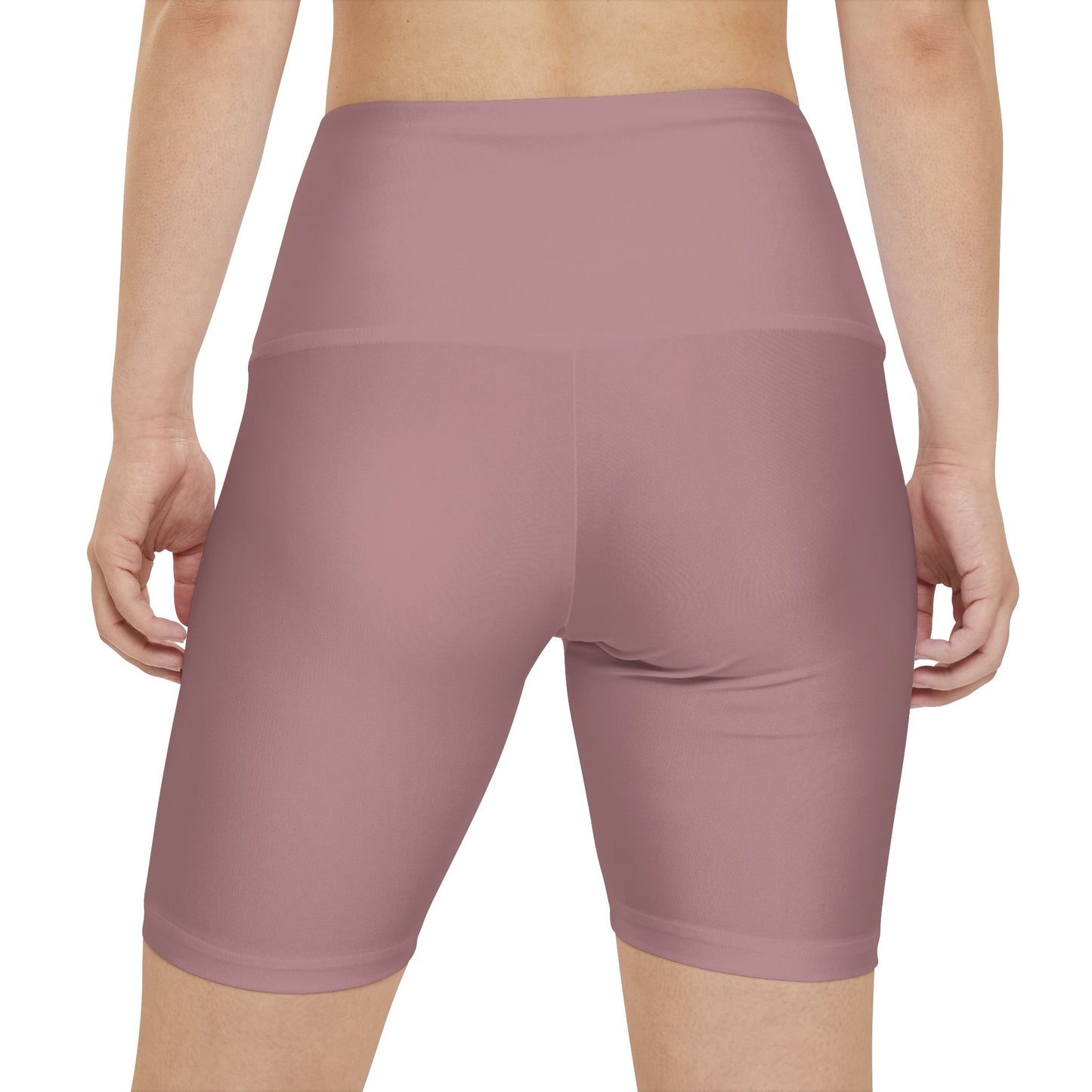 Rosy Taupe Women's Workout Shorts — Solid High-Waist Biker Shorts for Exercise & Everyday Wear