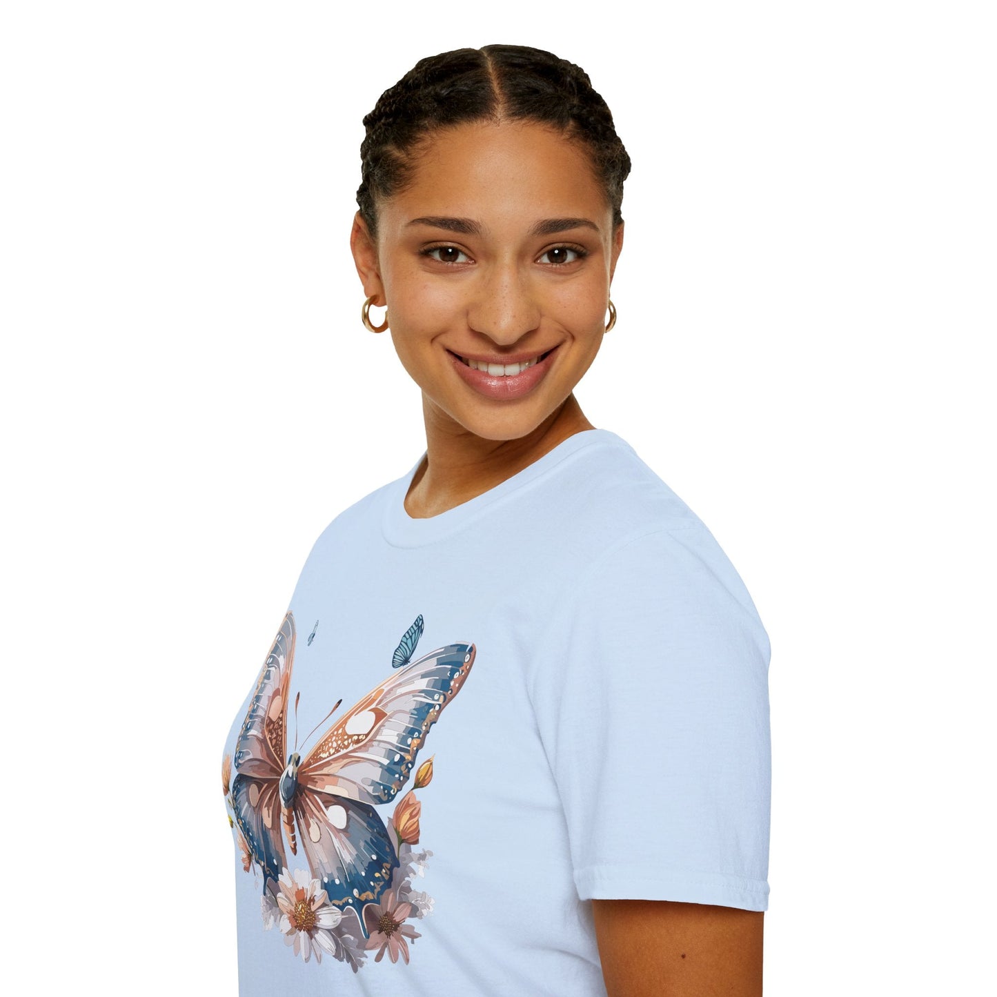 Butterfly Shirt Unisex Monarch Design Gildan 64000 Ring Spun Cotton Softstyle Tee For Comfort