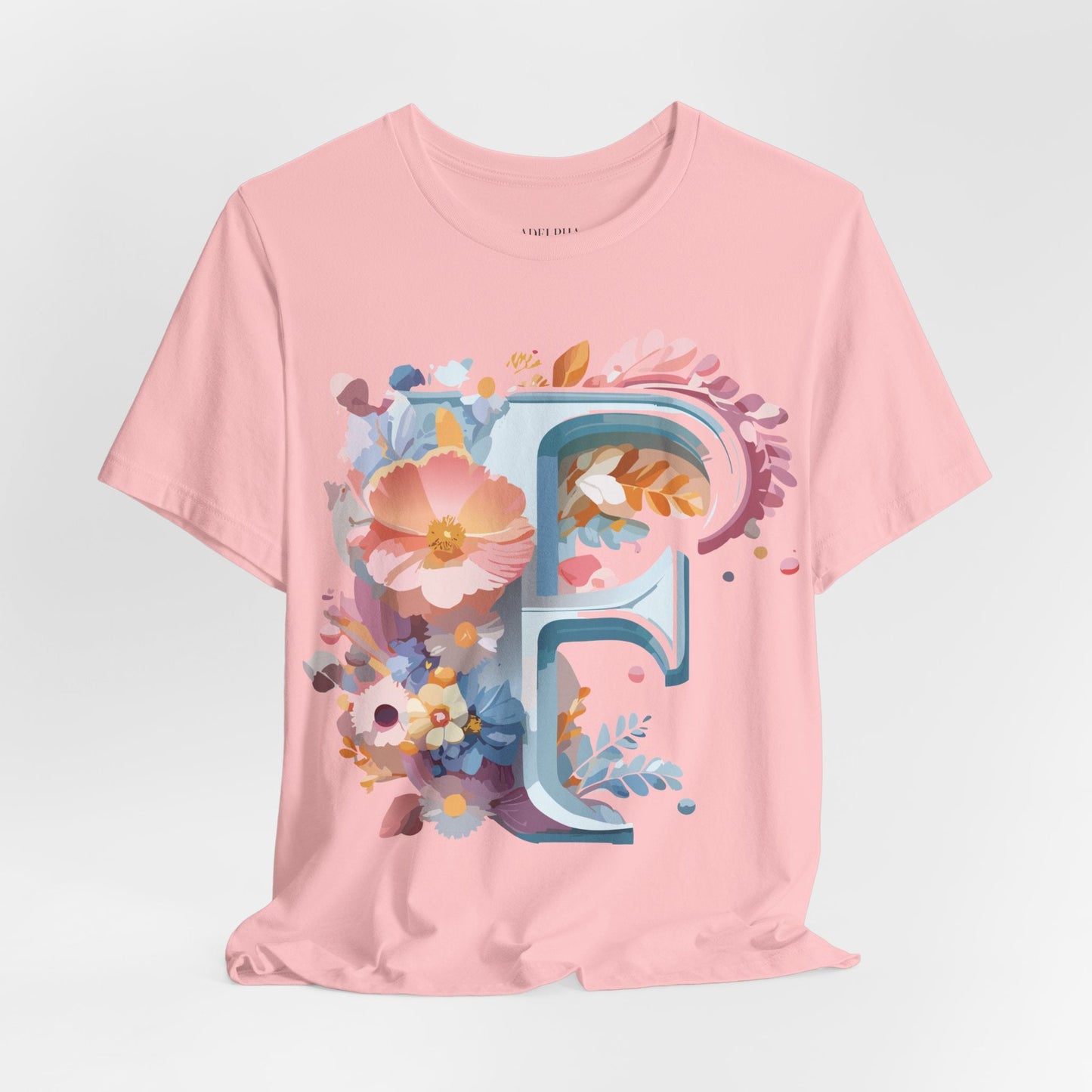 Letter F Shirt Unisex Graphic Tee Jersey Short Sleeve by Adelpha Vintage Inspired Art Design